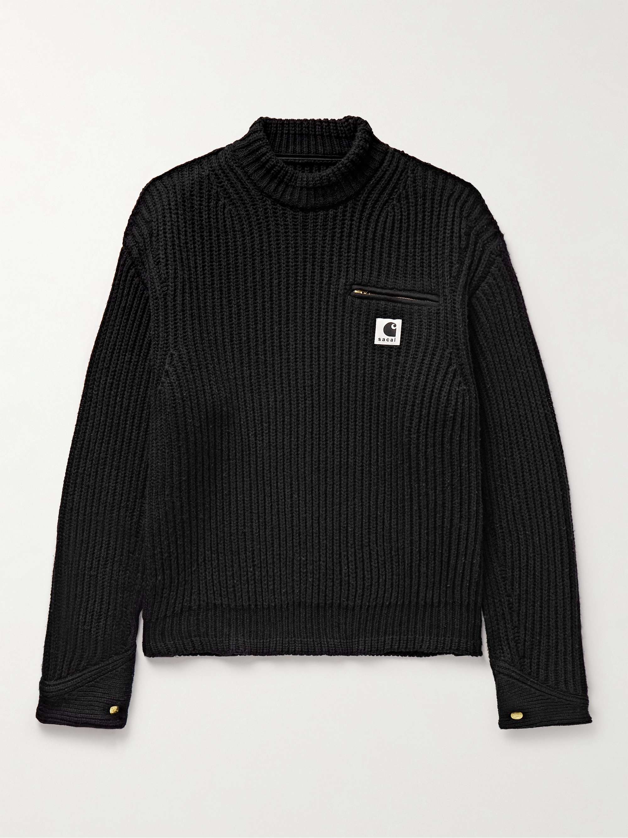 SACAI + Carhartt WIP Detroit Ribbed Wool and Nylon-Blend Sweater
