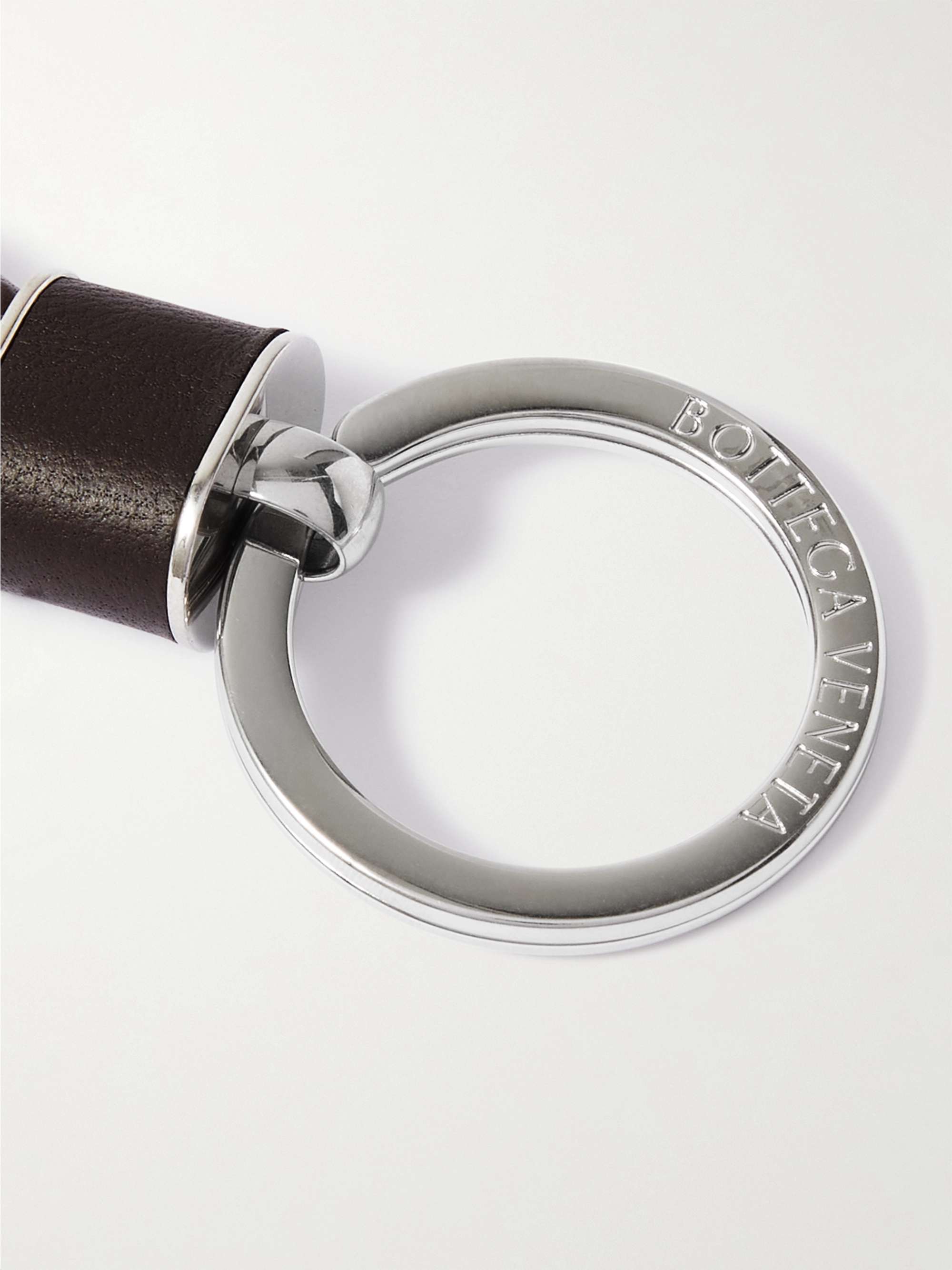 BOTTEGA VENETA Silver-Tone and Braided Leather Key Fob