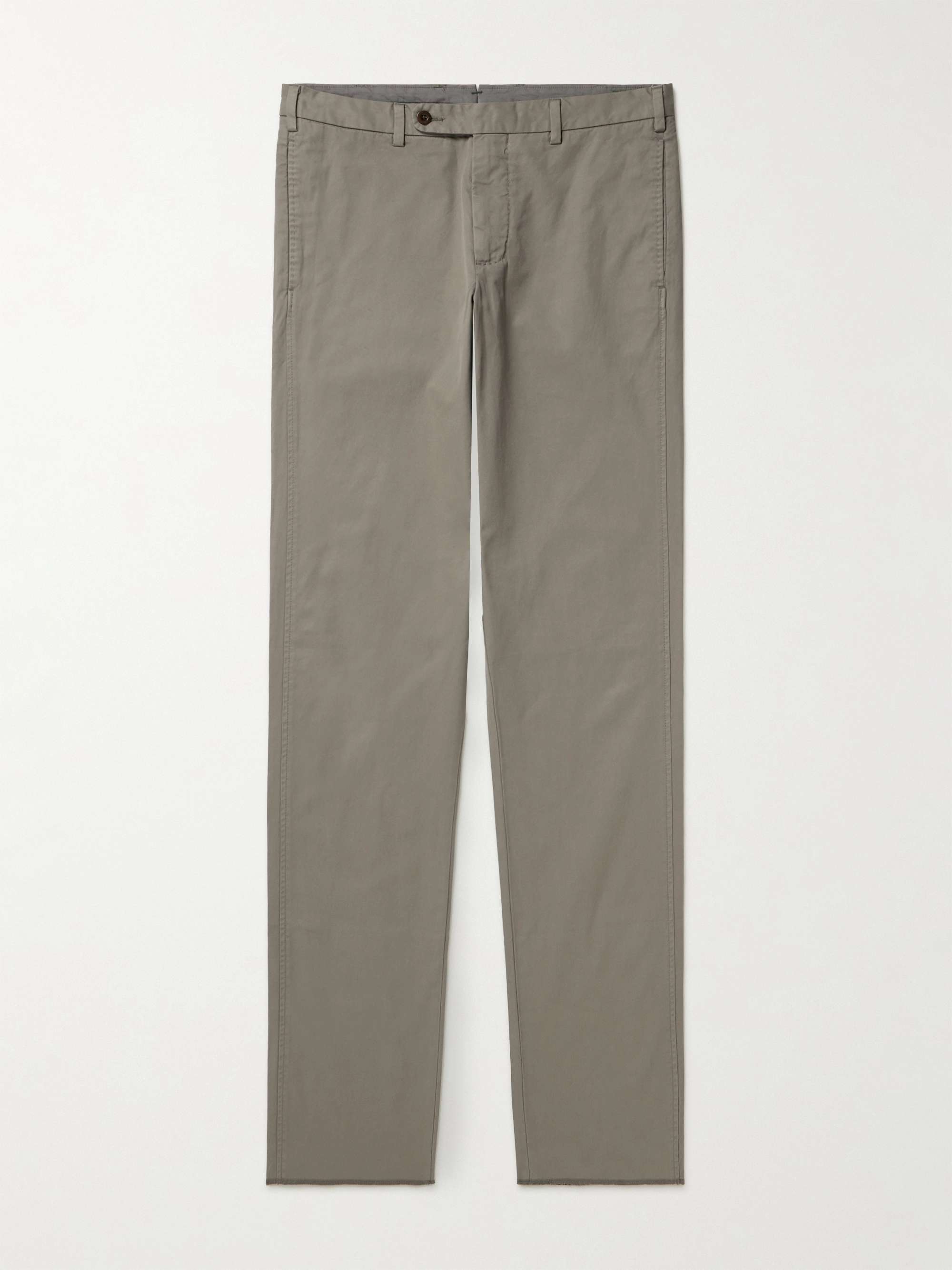 SID MASHBURN Straight-Leg Garment-Dyed Cotton-Twill Trousers for