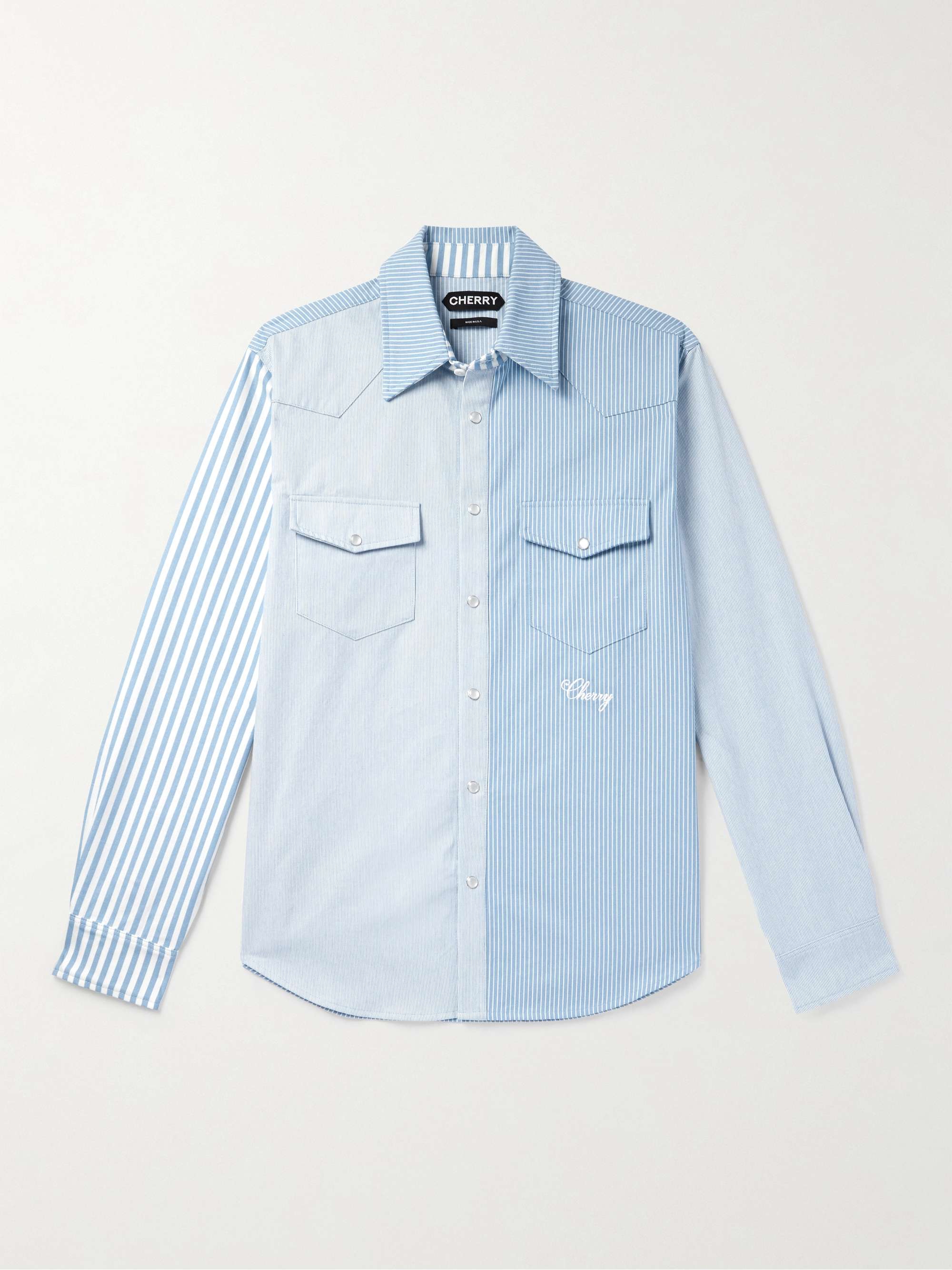 Logo-Embroidered Striped Cotton Oxford Shirt