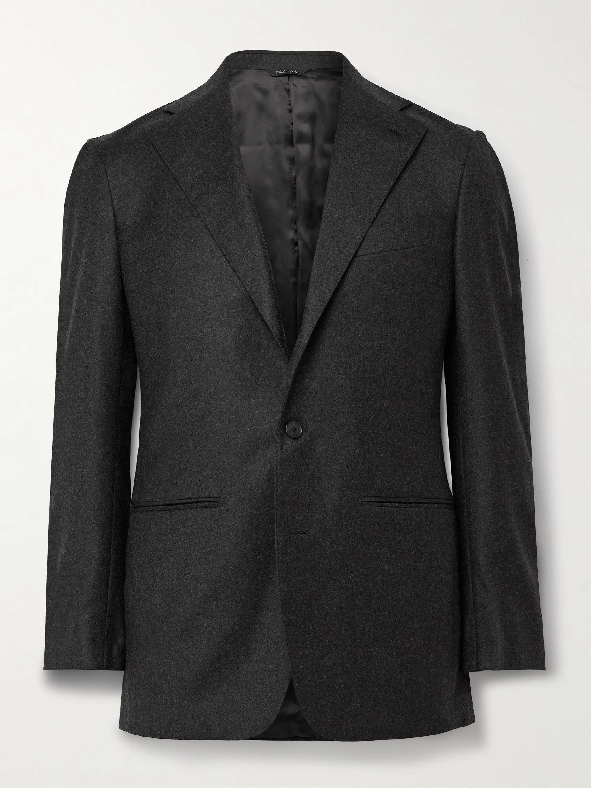 SAMAN AMEL Slim Fit Wool and Cashmere Blend Felt Suit Jacket for