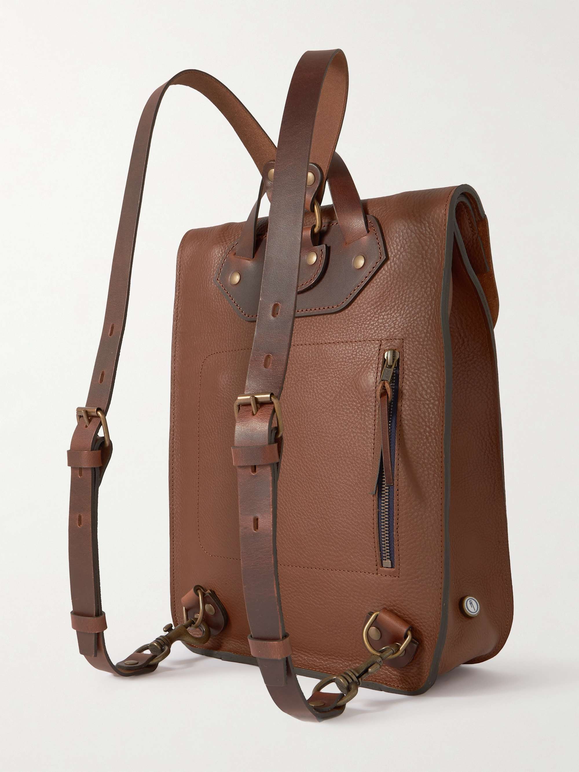 BLEU DE CHAUFFE Full-Grain Leather Backpack