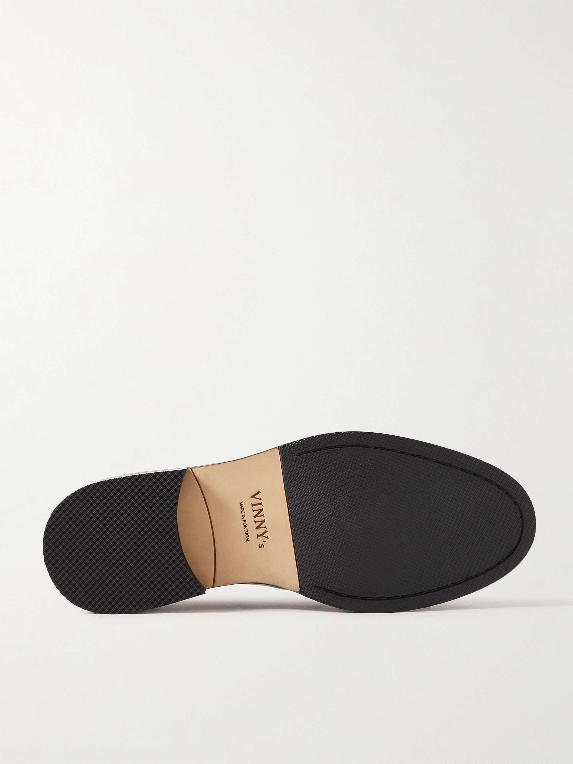 VINNY'S Townee Polished-Leather Penny Loafers