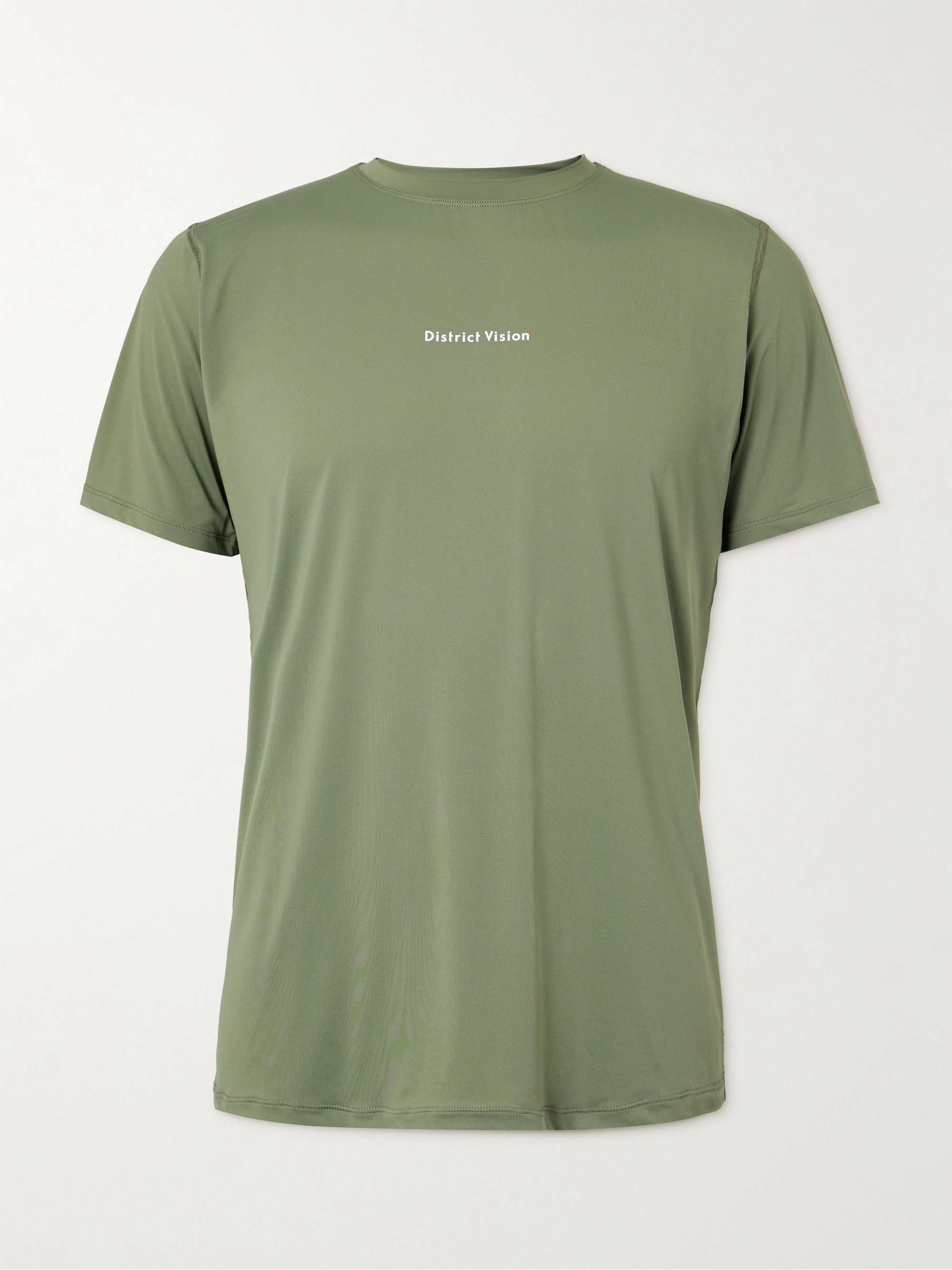 DISTRICT VISION Aloe Logo-Print Perforated Stretch-Jersey T-Shirt