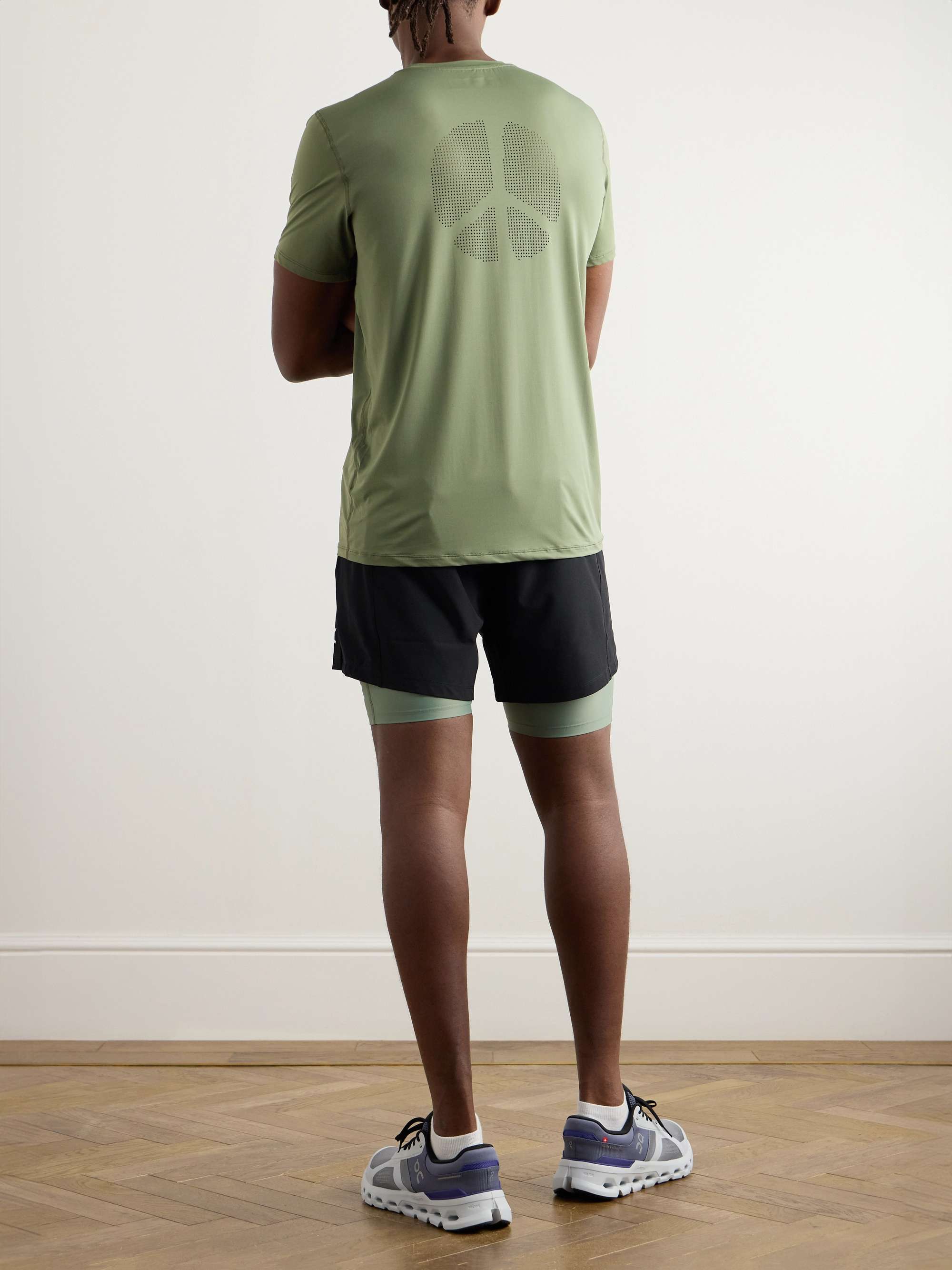 DISTRICT VISION Aloe Logo-Print Perforated Stretch-Jersey T-Shirt