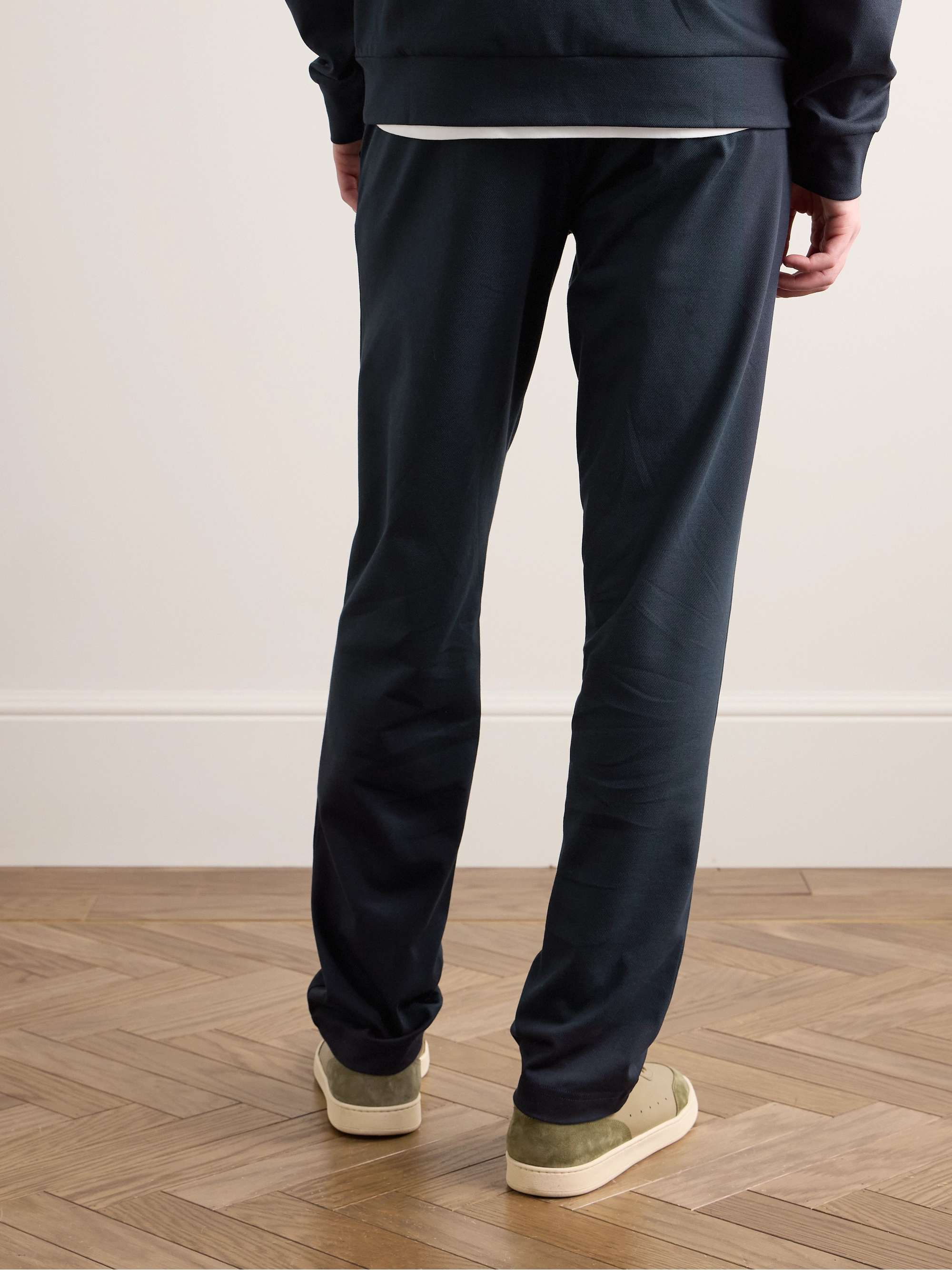 ZIMMERLI Cotton-Blend Piqué Drawstring Trousers