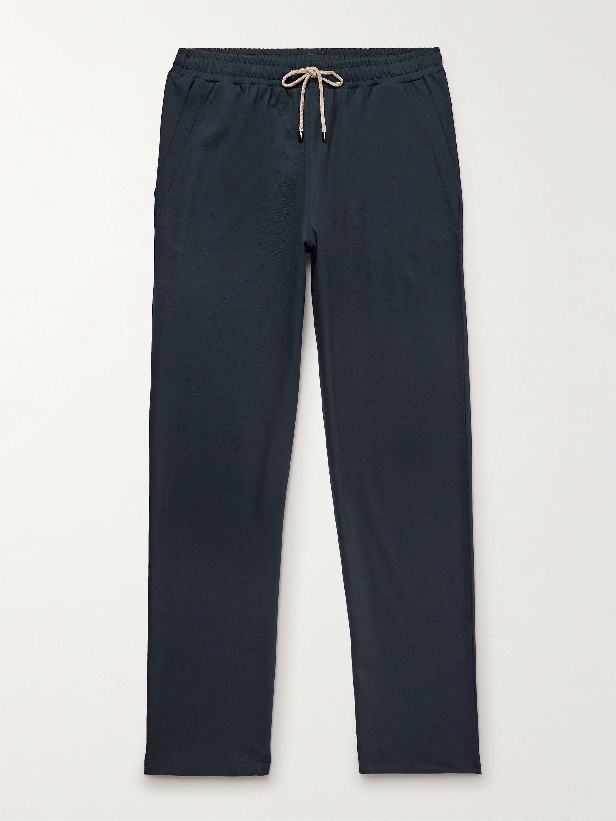 ZIMMERLI Cotton-Blend Piqué Drawstring Trousers