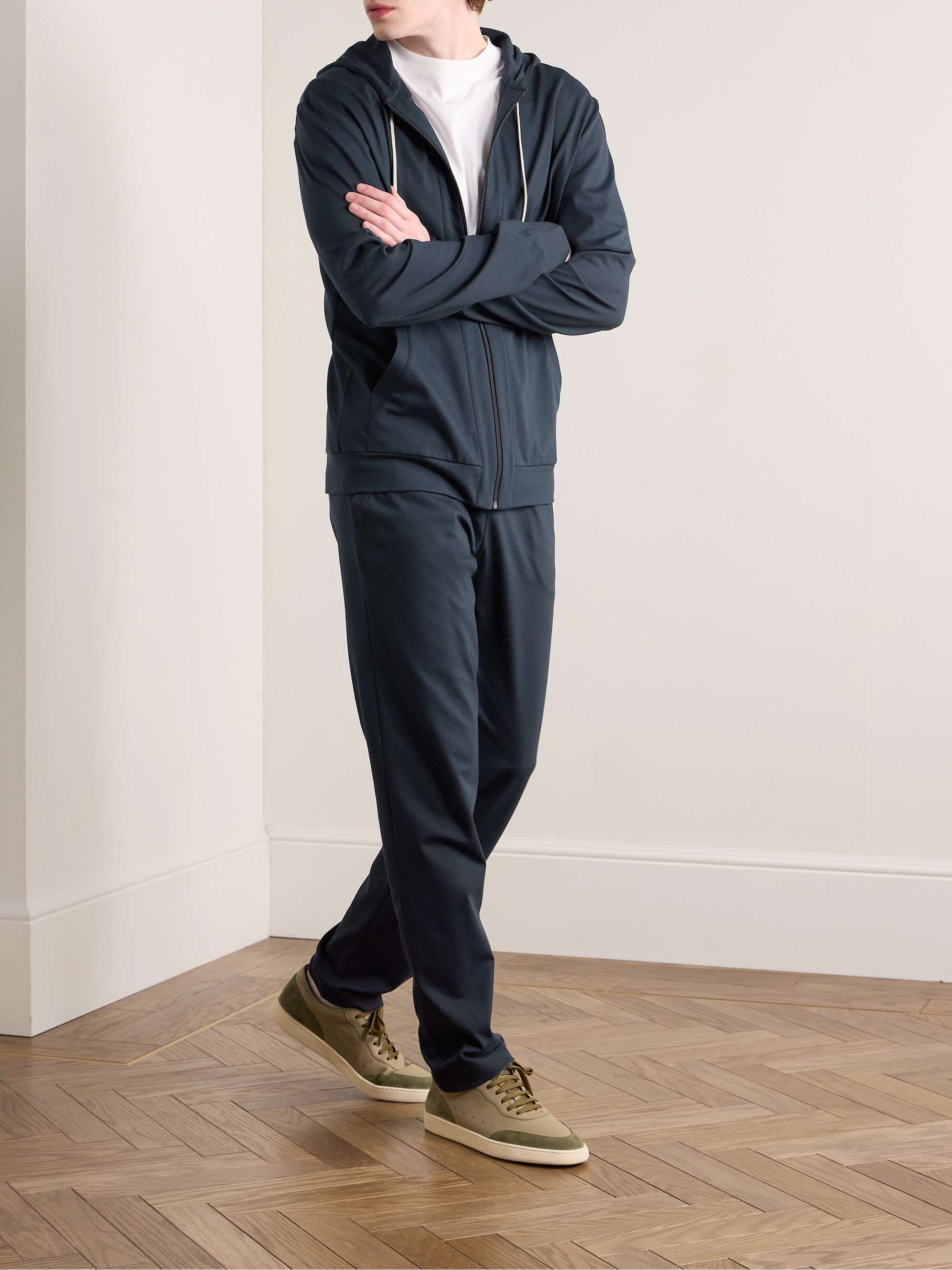 ZIMMERLI Cotton-Blend Piqué Drawstring Trousers
