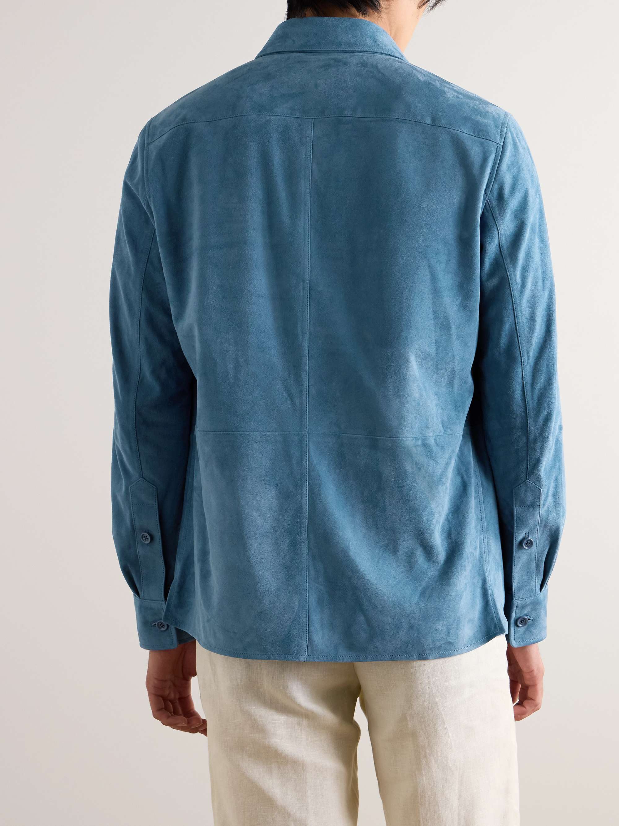 RALPH LAUREN PURPLE LABEL Barron Suede Shirt Jacket