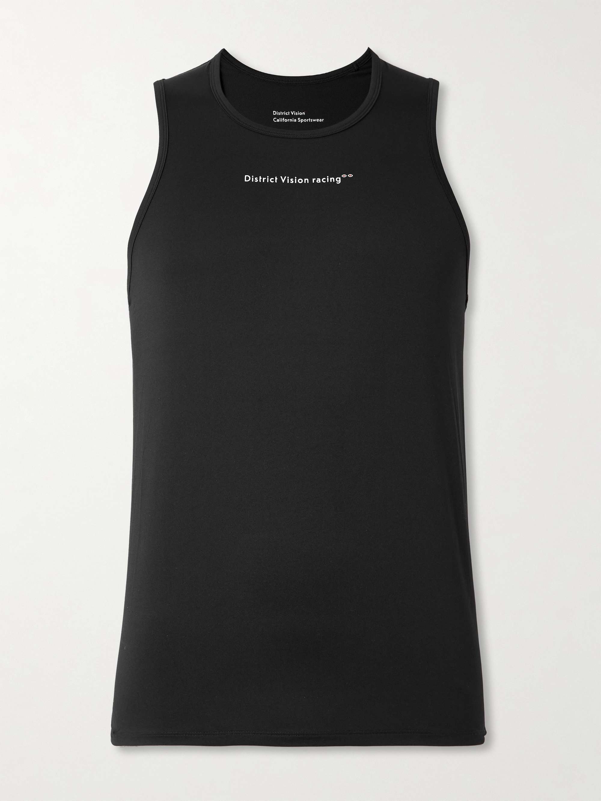 DISTRICT VISION Logo-Print Perforated Peace-Tech Tank Top
