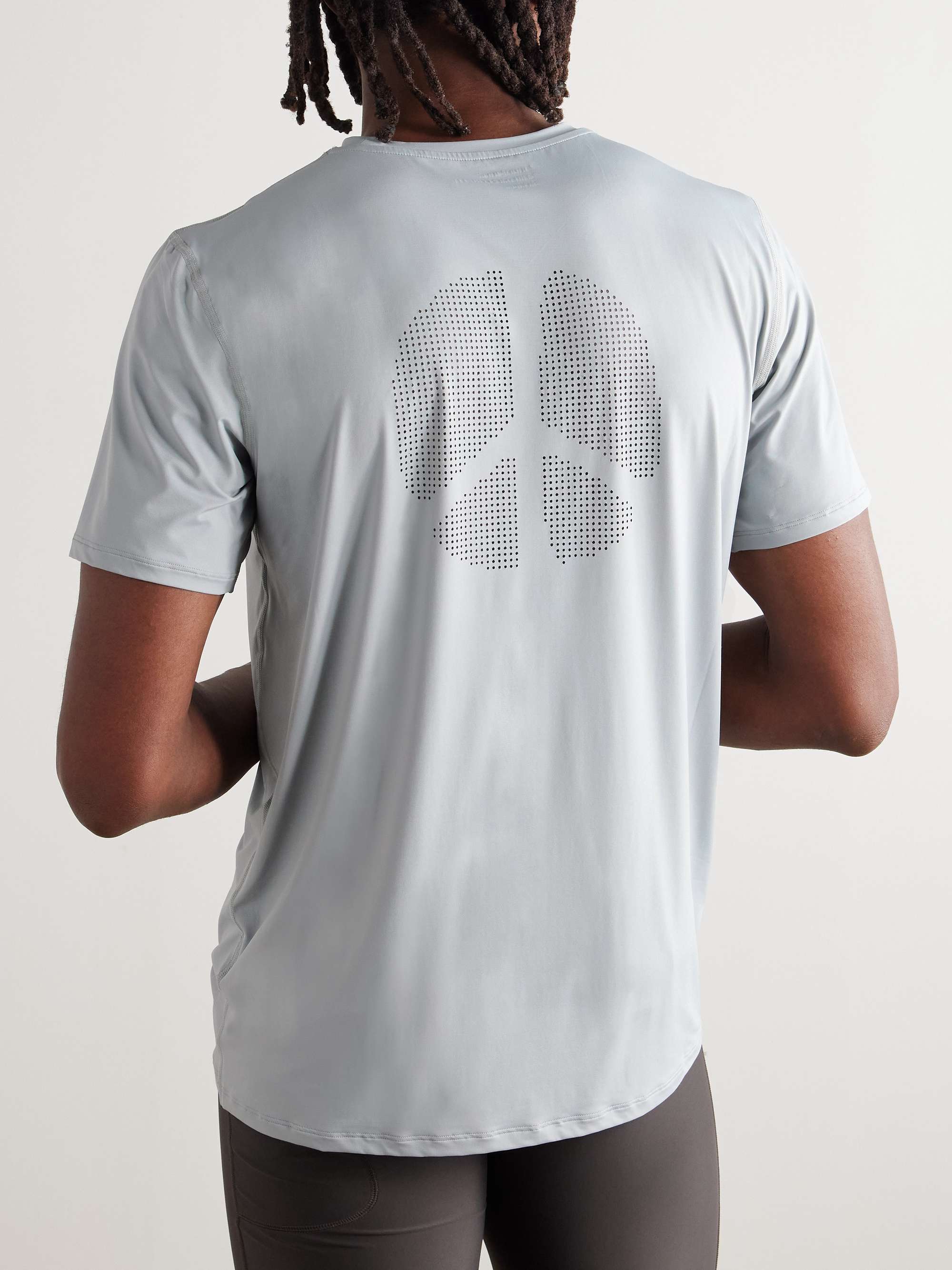 DISTRICT VISION Aloe Logo-Print Perforated Stretch-Jersey T-Shirt
