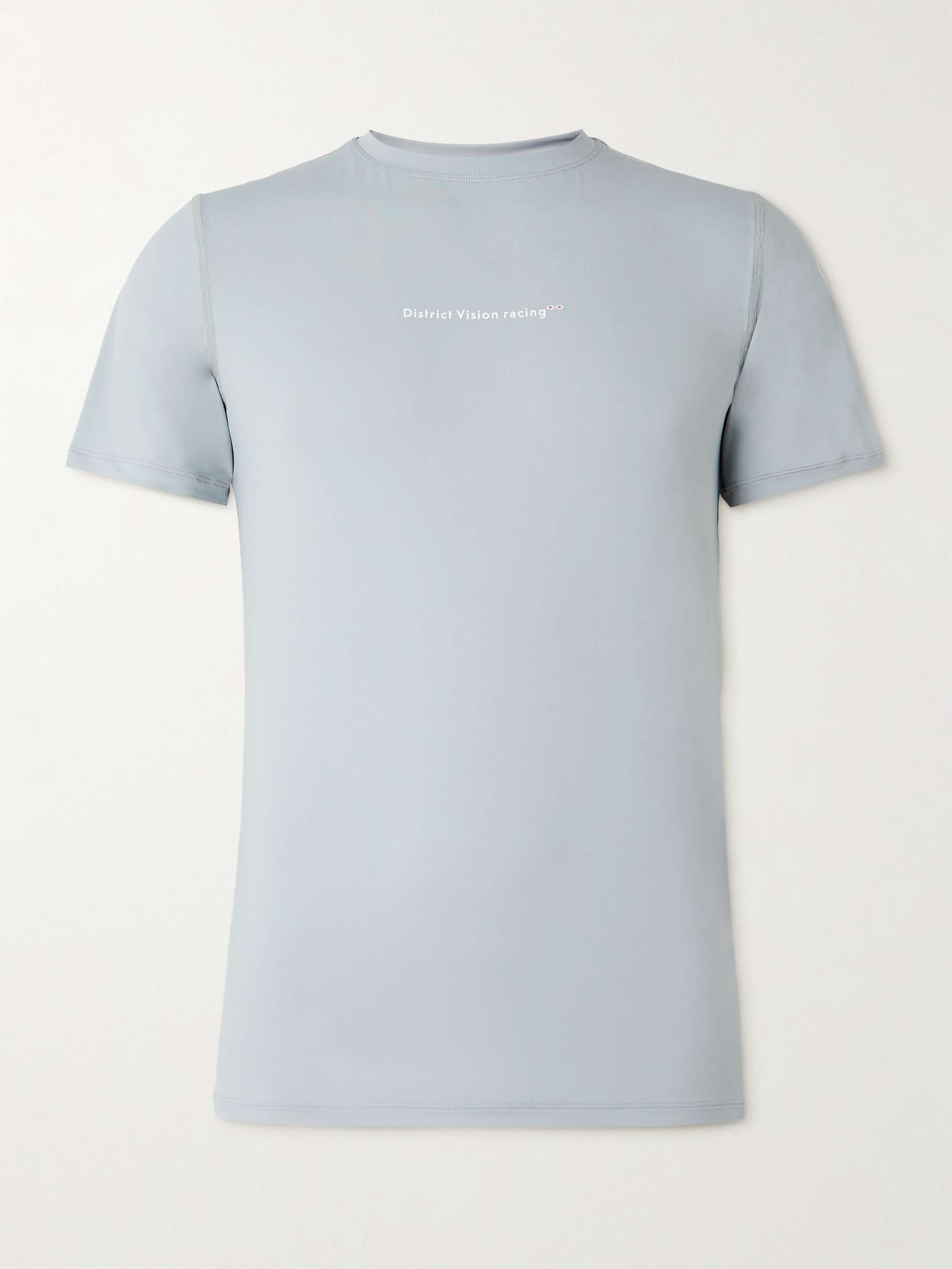DISTRICT VISION Aloe Logo-Print Perforated Stretch-Jersey T-Shirt