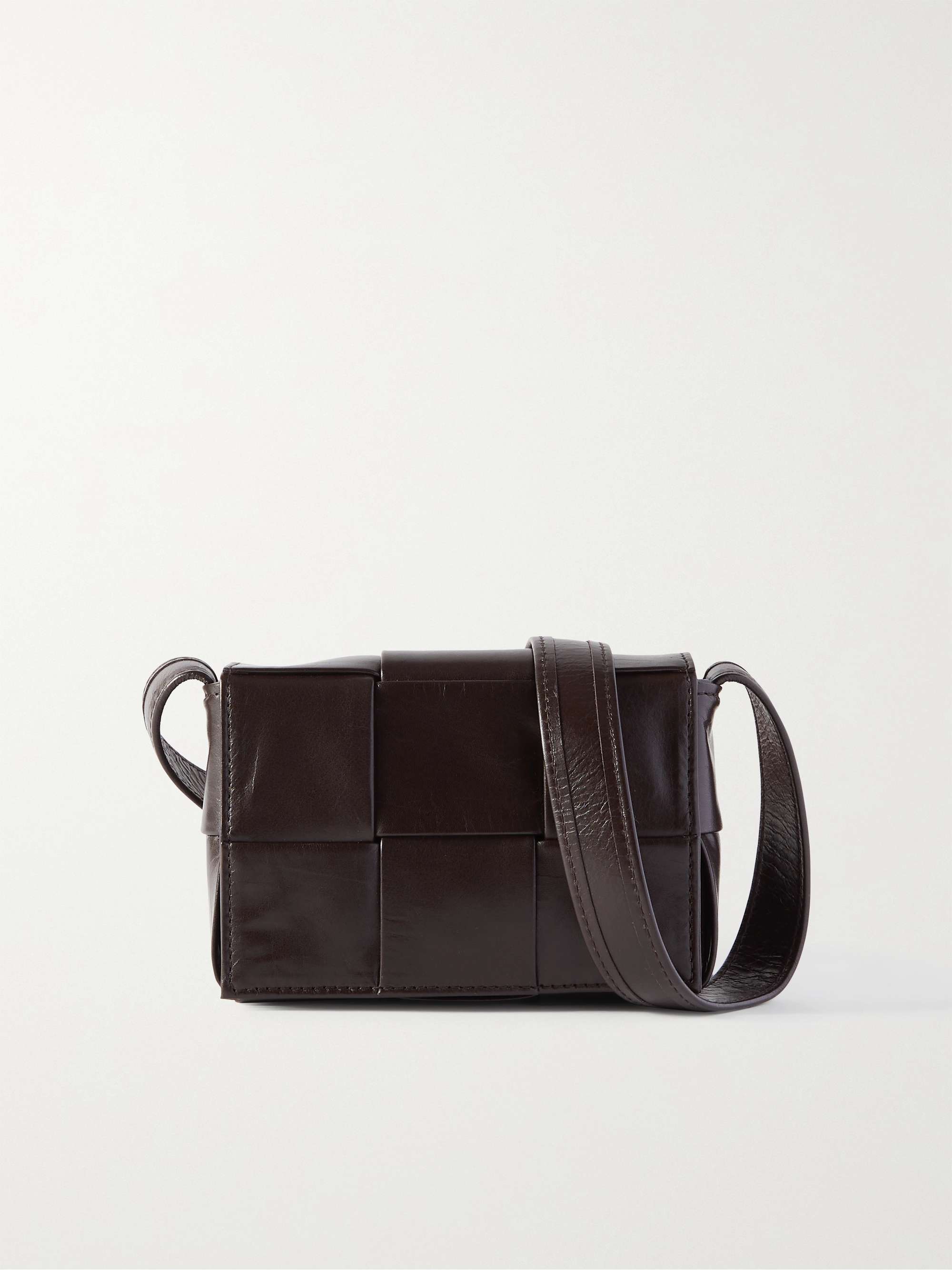 Intrecciato Leather Messenger Bag