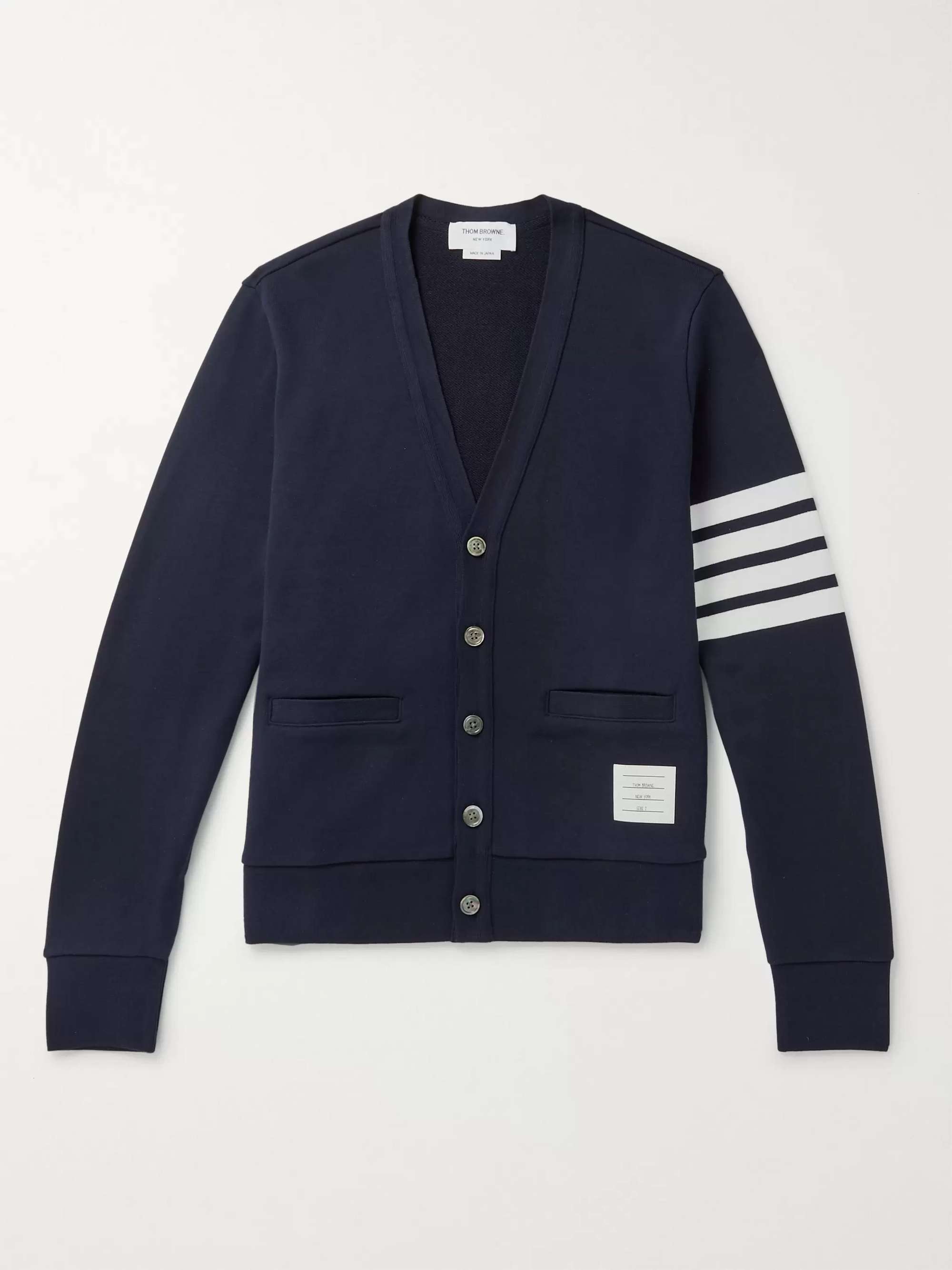 THOM BROWNE Slim-Fit Striped Cotton Cardigan for Men | MR PORTER