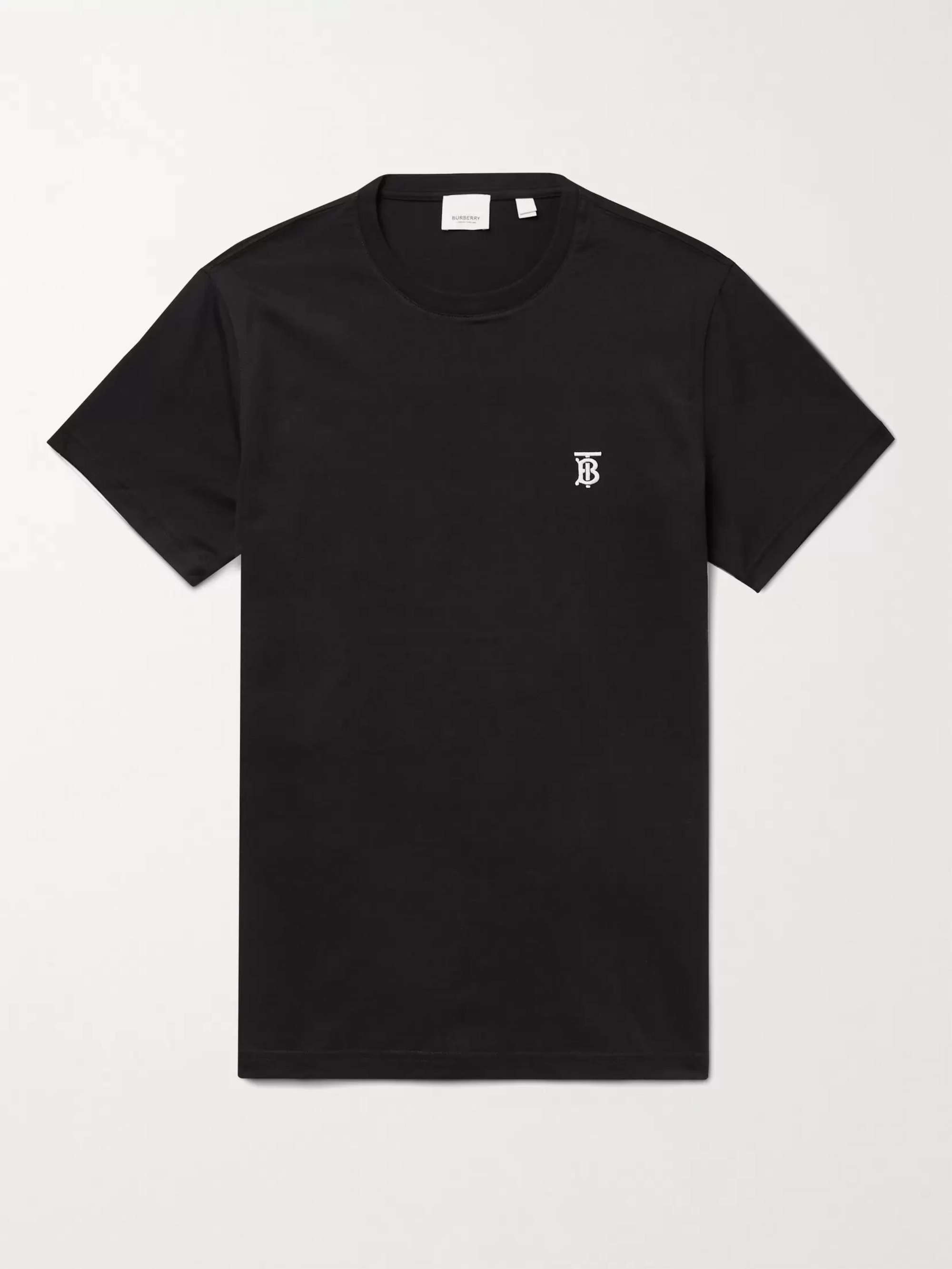 BURBERRY Logo-Embroidered Cotton-Jersey T-Shirt Men | MR