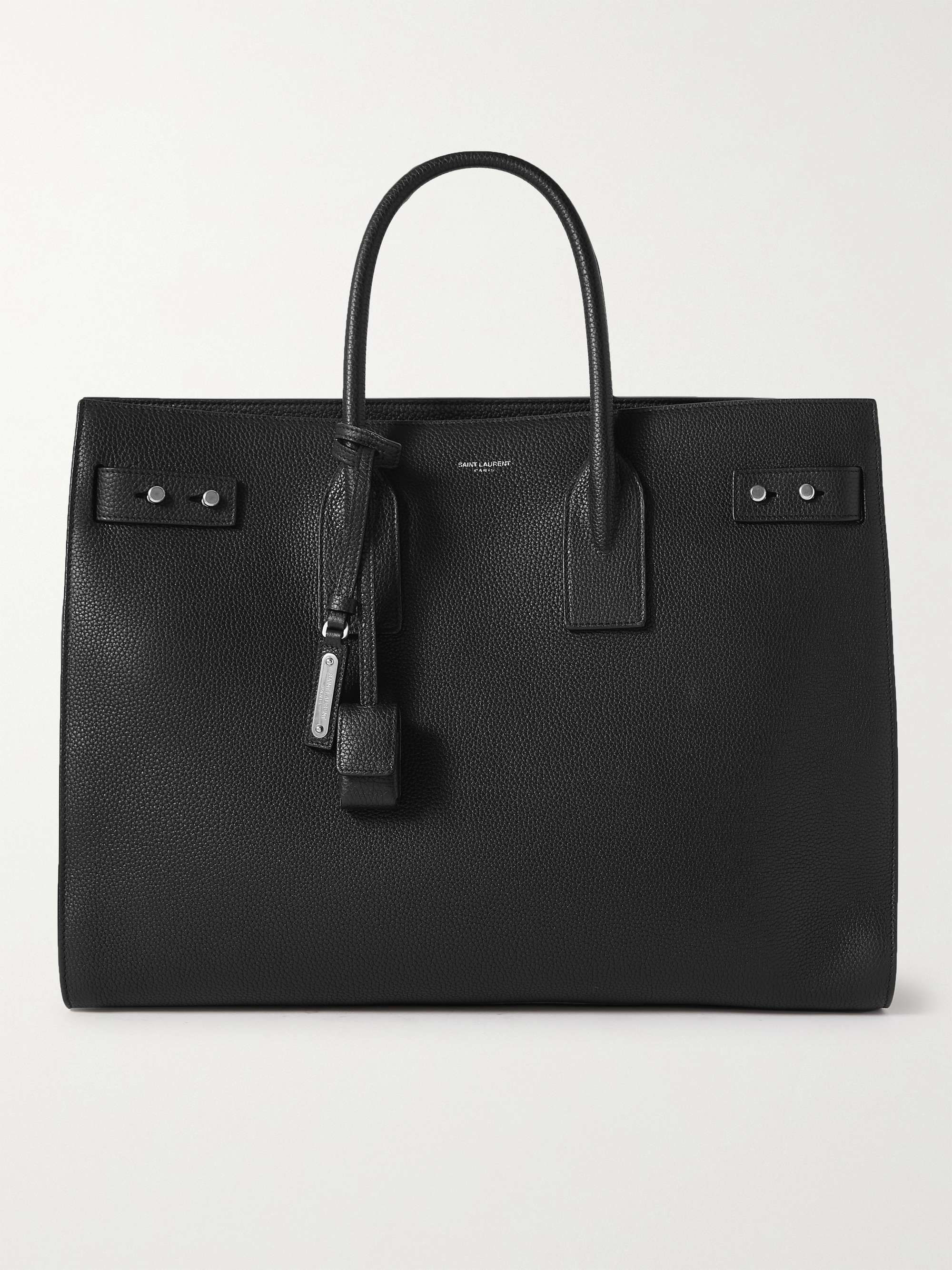saint laurent black leather tote bag