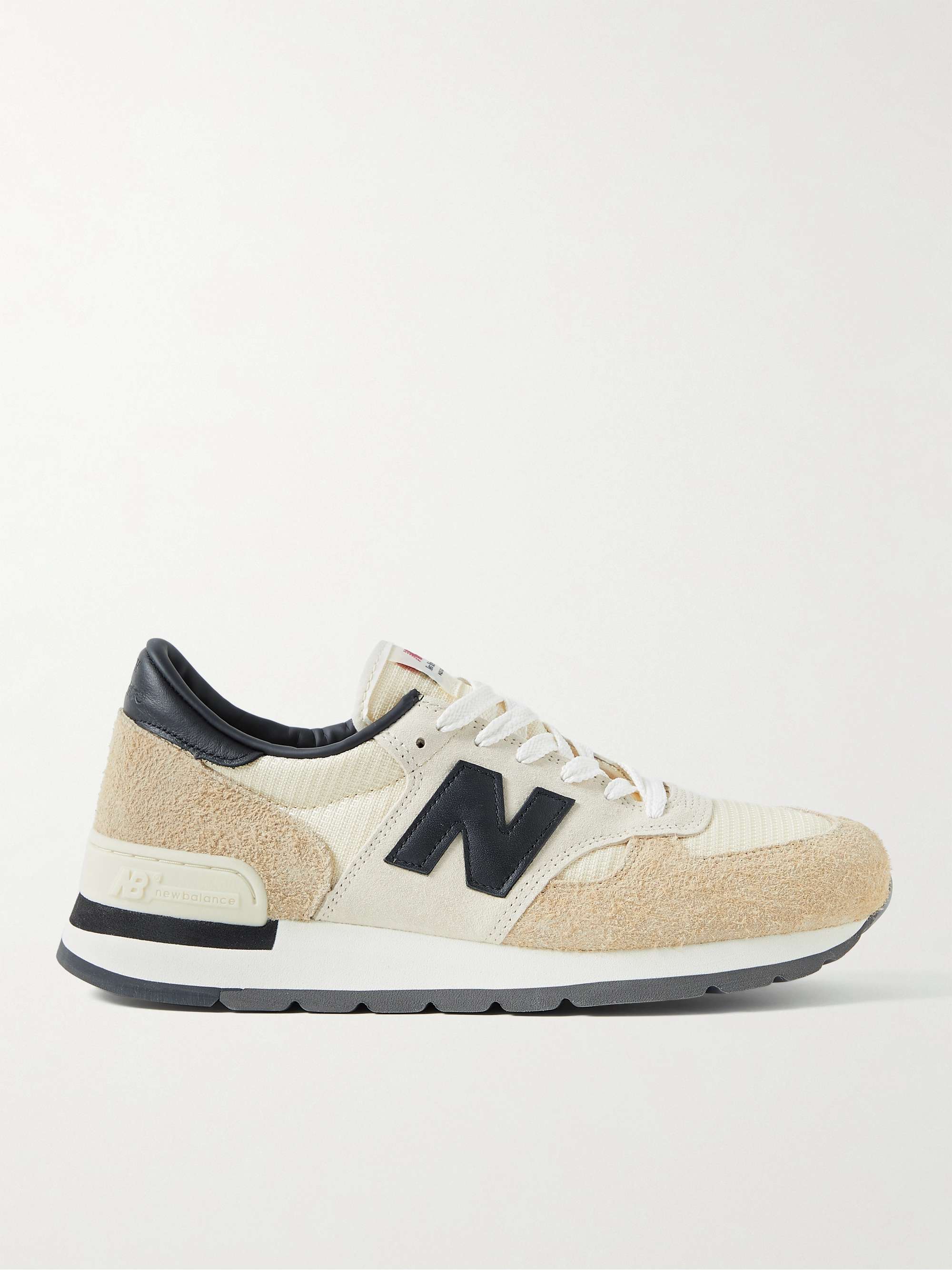 NEW BALANCE MADE in USA 990v1 Leather-Trimmed Suede, Nubuck and Mesh Sneakers