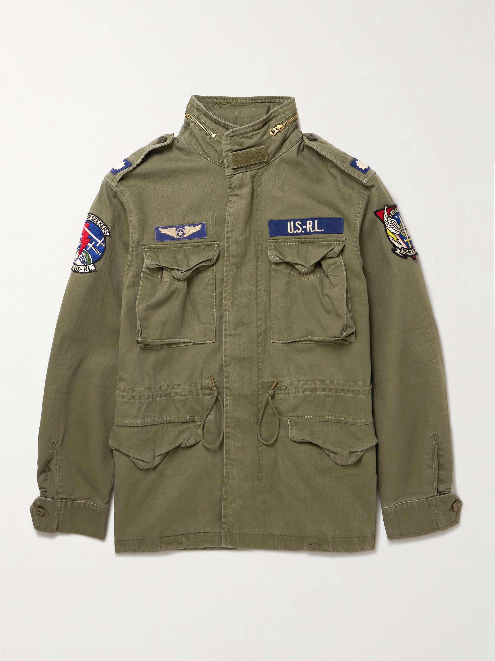 M65 Logo-Appliquéd Herringbone Cotton Field Jacket