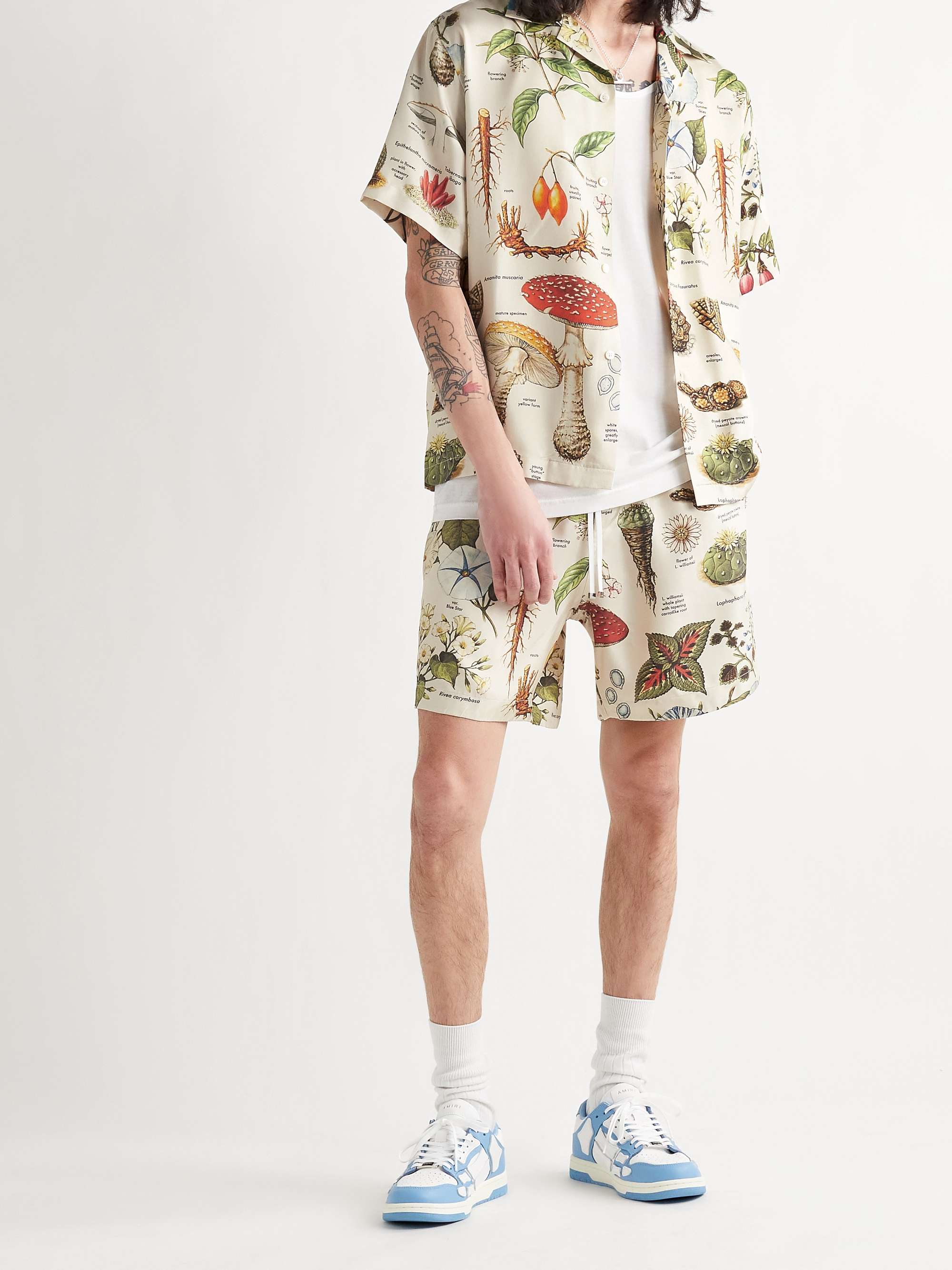 AMIRI Printed Silk-Twill Drawstring Shorts