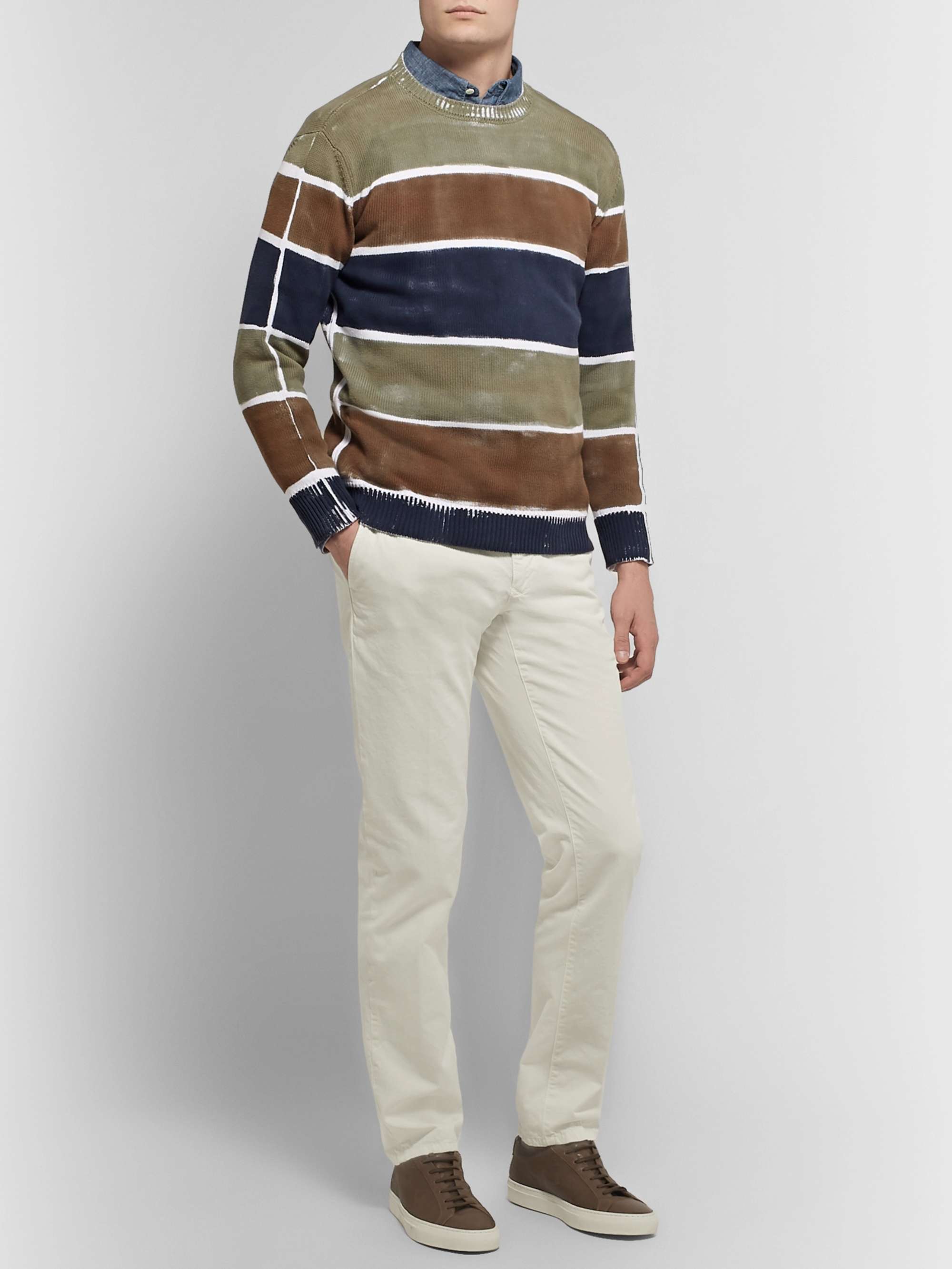 INCOTEX Slim-Fit Cotton-Twill Chinos