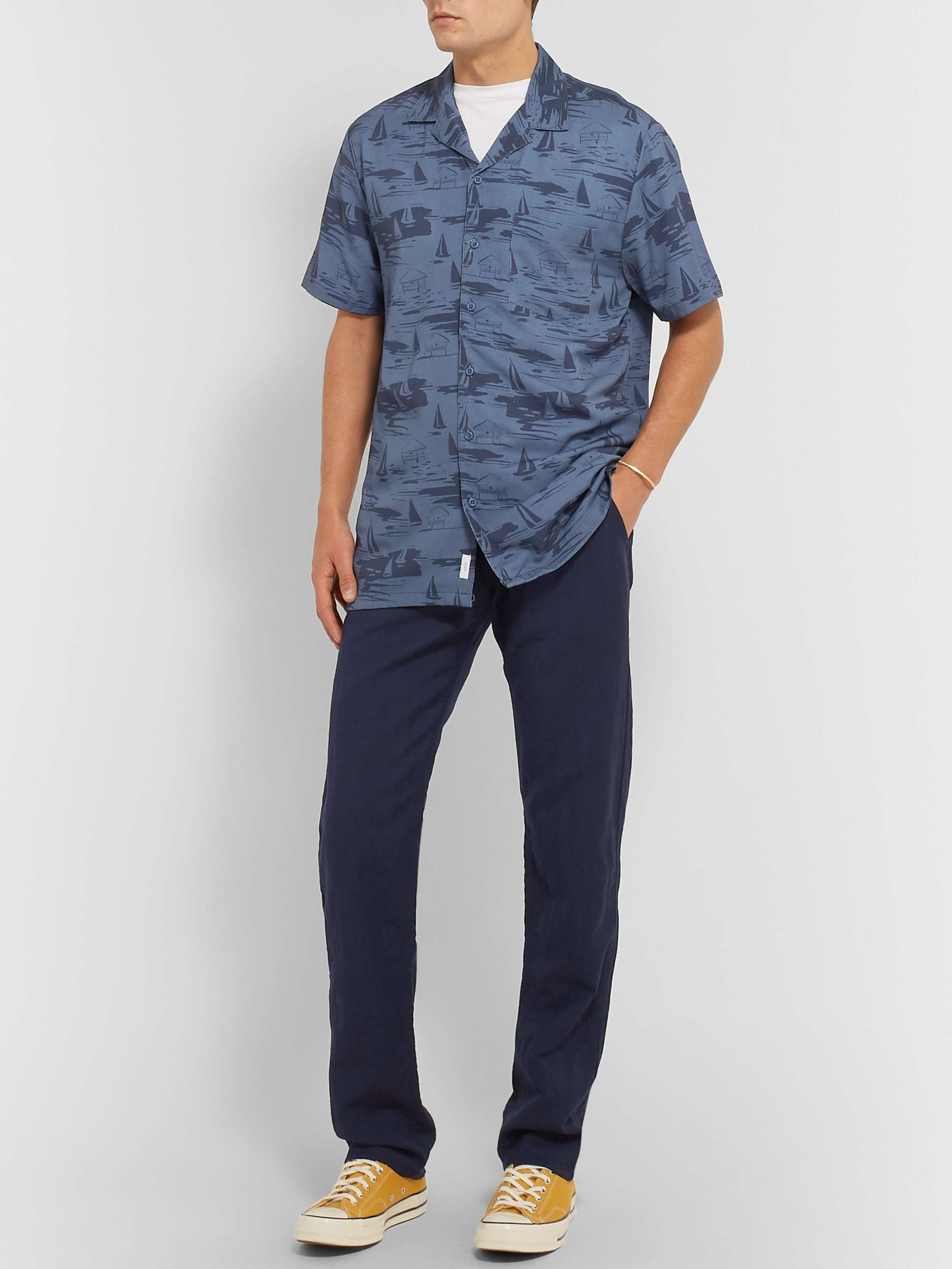 ONIA Vacation Camp-Collar Printed Woven Shirt