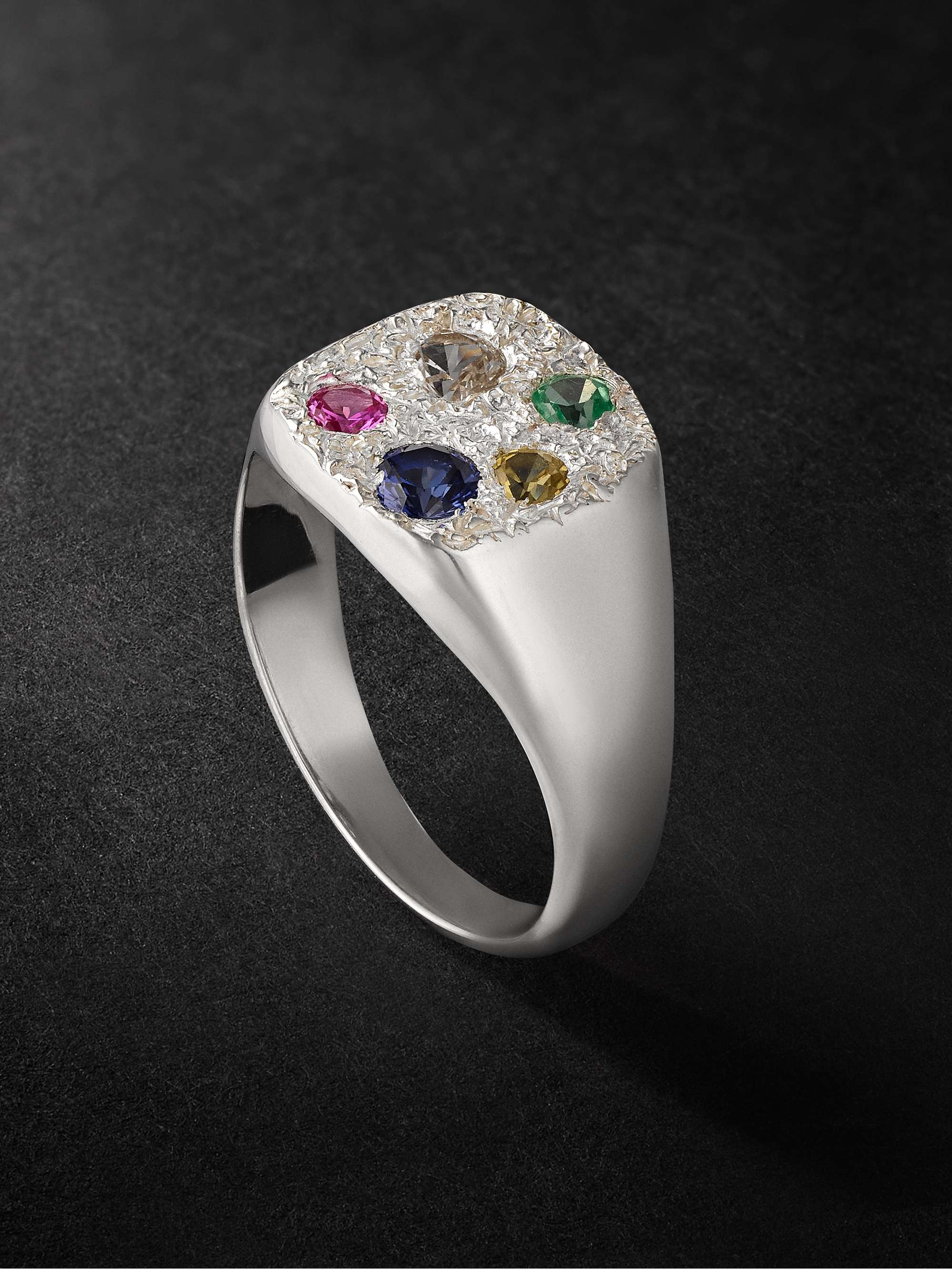 BLEUE BURNHAM Hanging Basket Sterling Silver Sapphire Signet Ring
