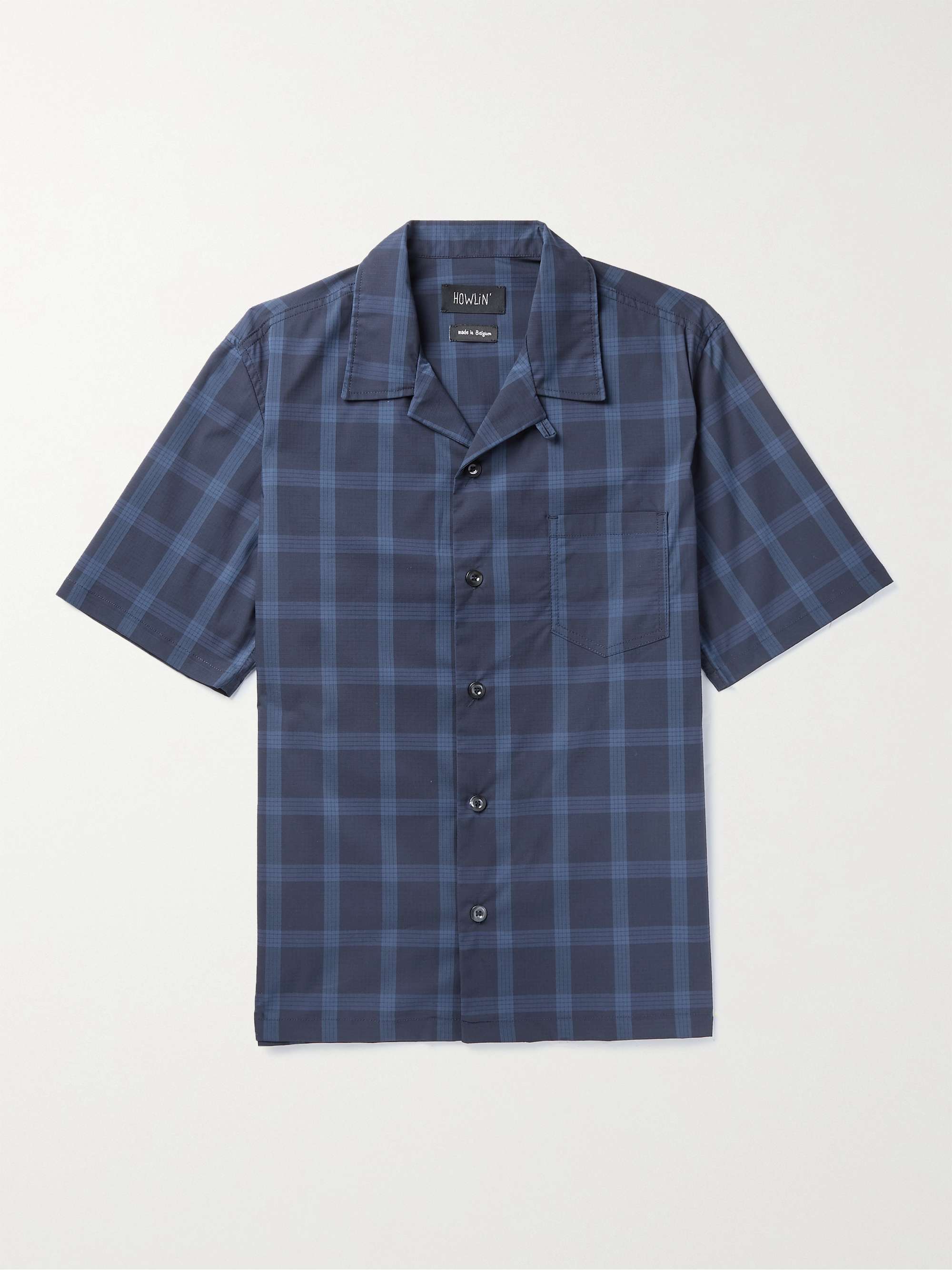 HOWLIN' Cocktail Convertible-Collar Striped Cotton-Blend Seersucker Shirt