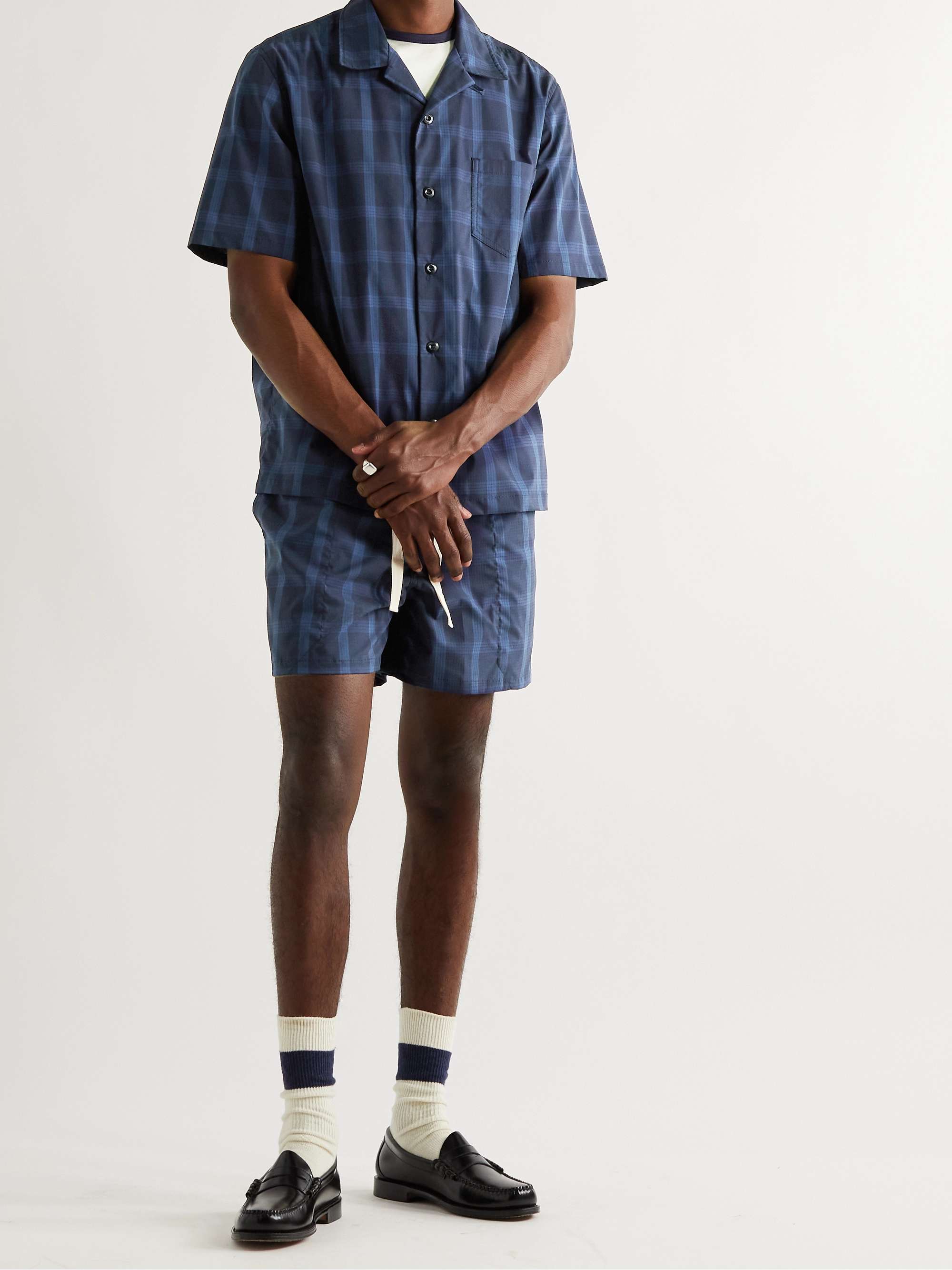 HOWLIN' Cocktail Convertible-Collar Striped Cotton-Blend Seersucker Shirt