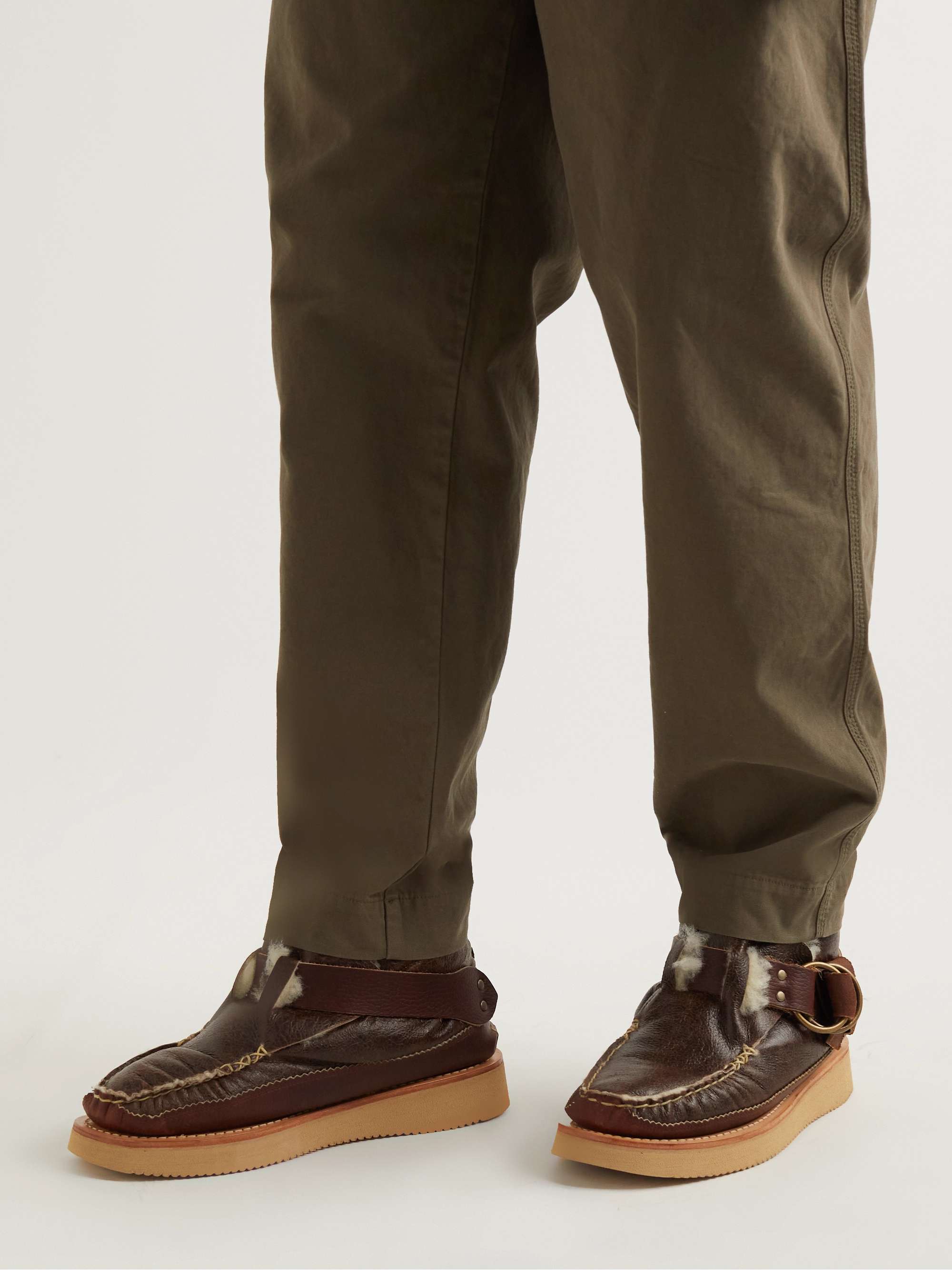 YUKETEN Shearling-Lined Leather Boots
