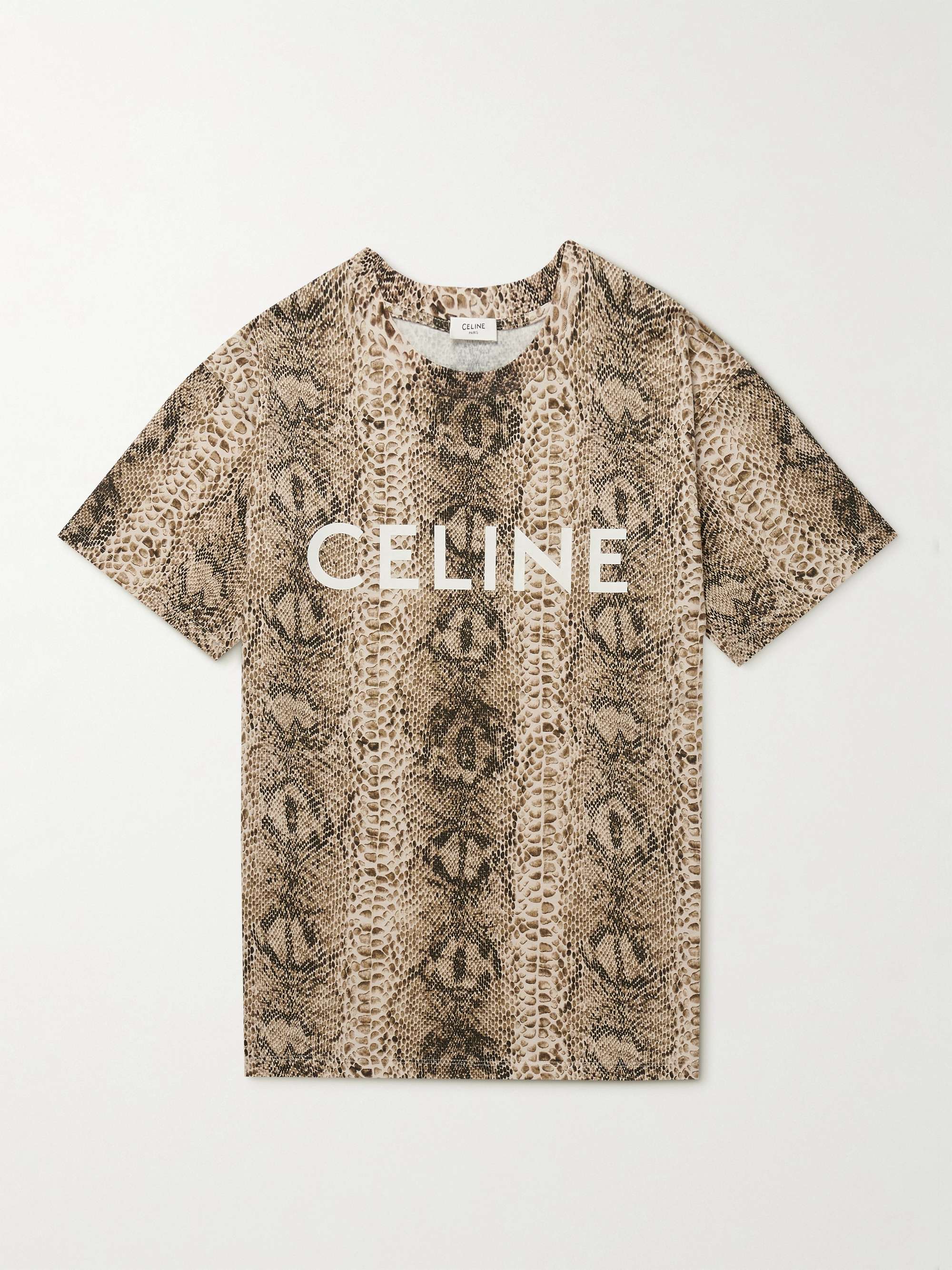 CELINE Printed Cotton-Jersey T-Shirt