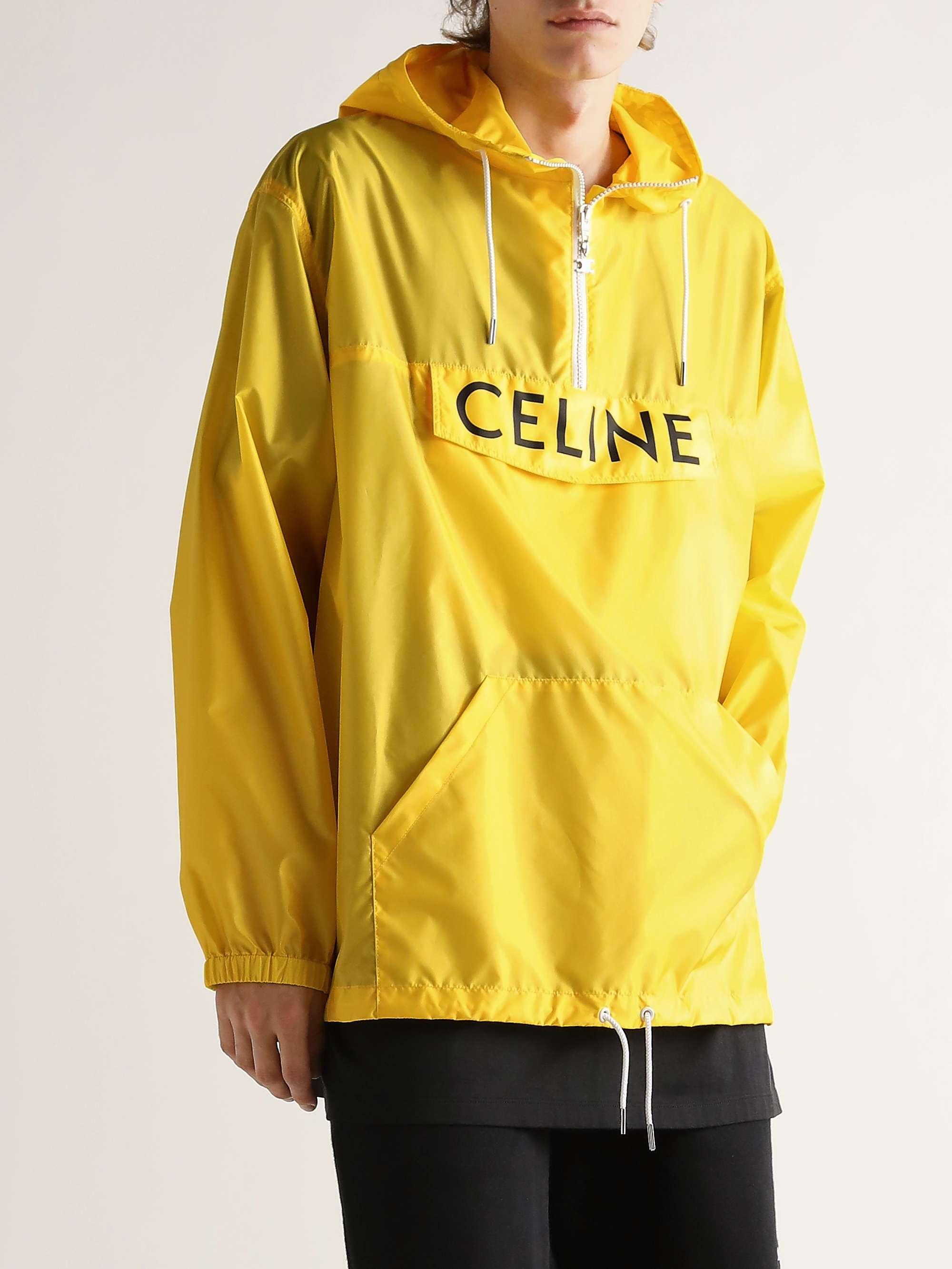 CELINE Logo-Print Nylon Hooded Anorak