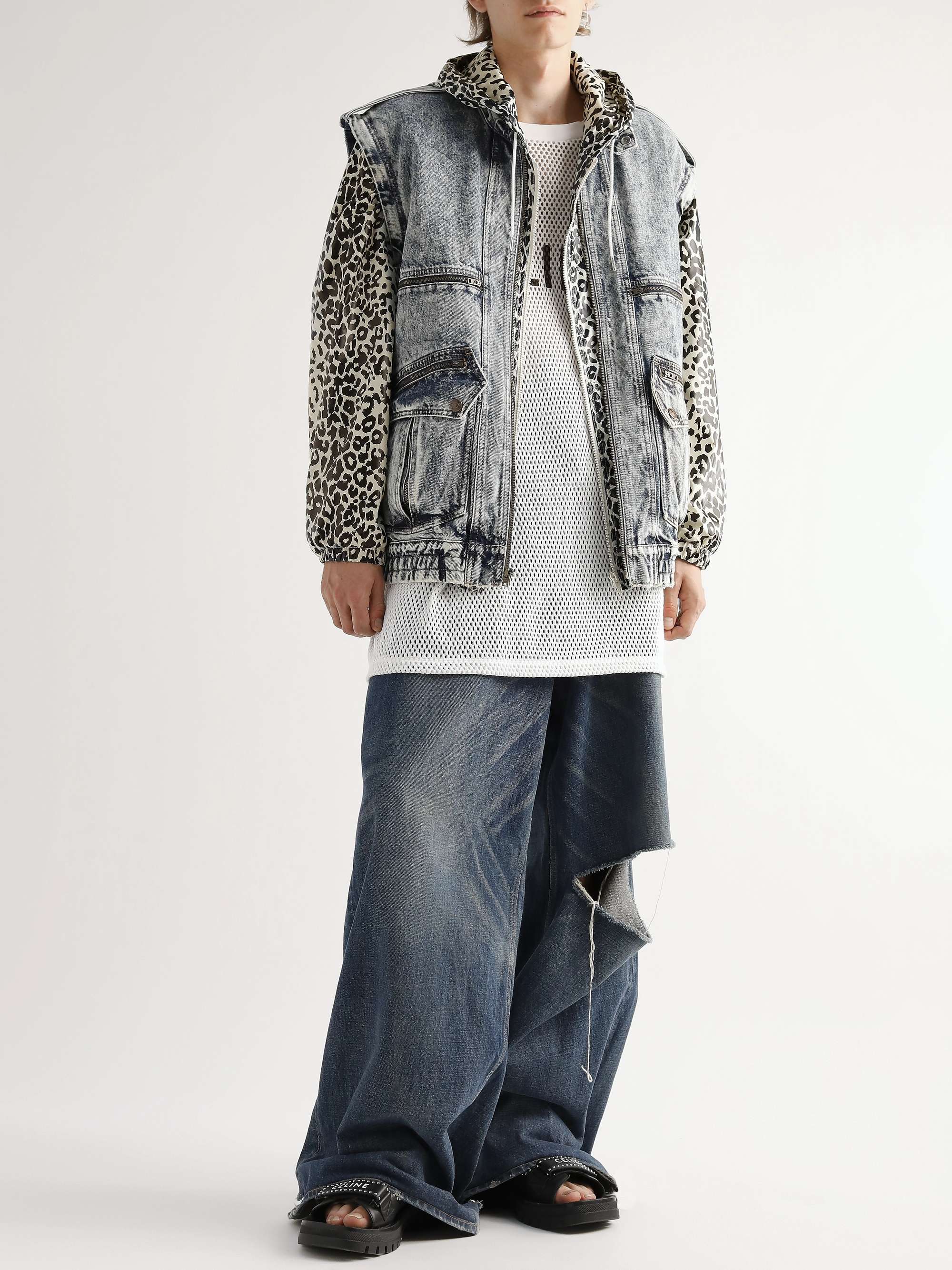 CELINE Camouflage-Print Fleece Jacket