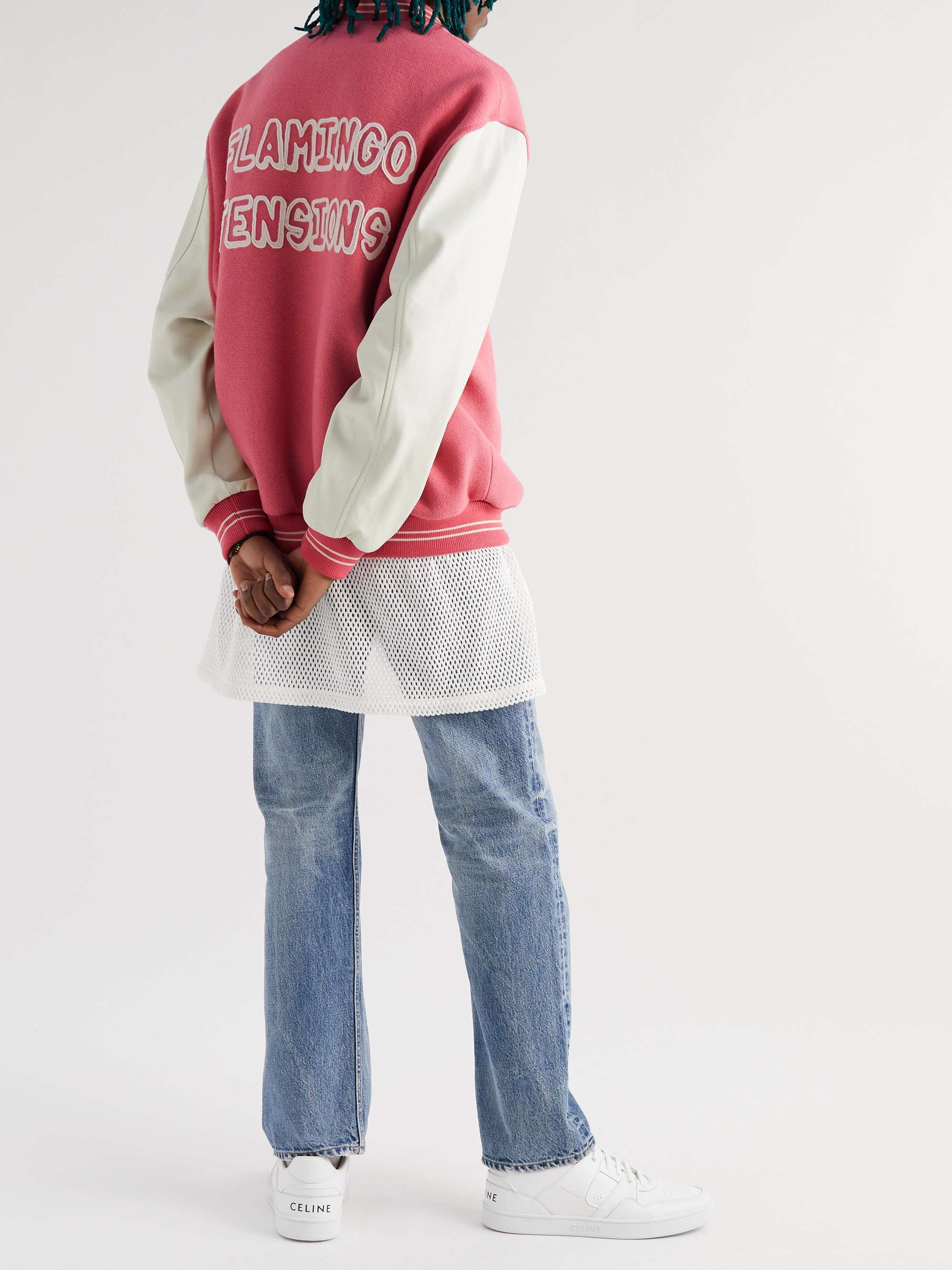CELINE Embroidered Virgin Wool-Blend Bomber Jacket