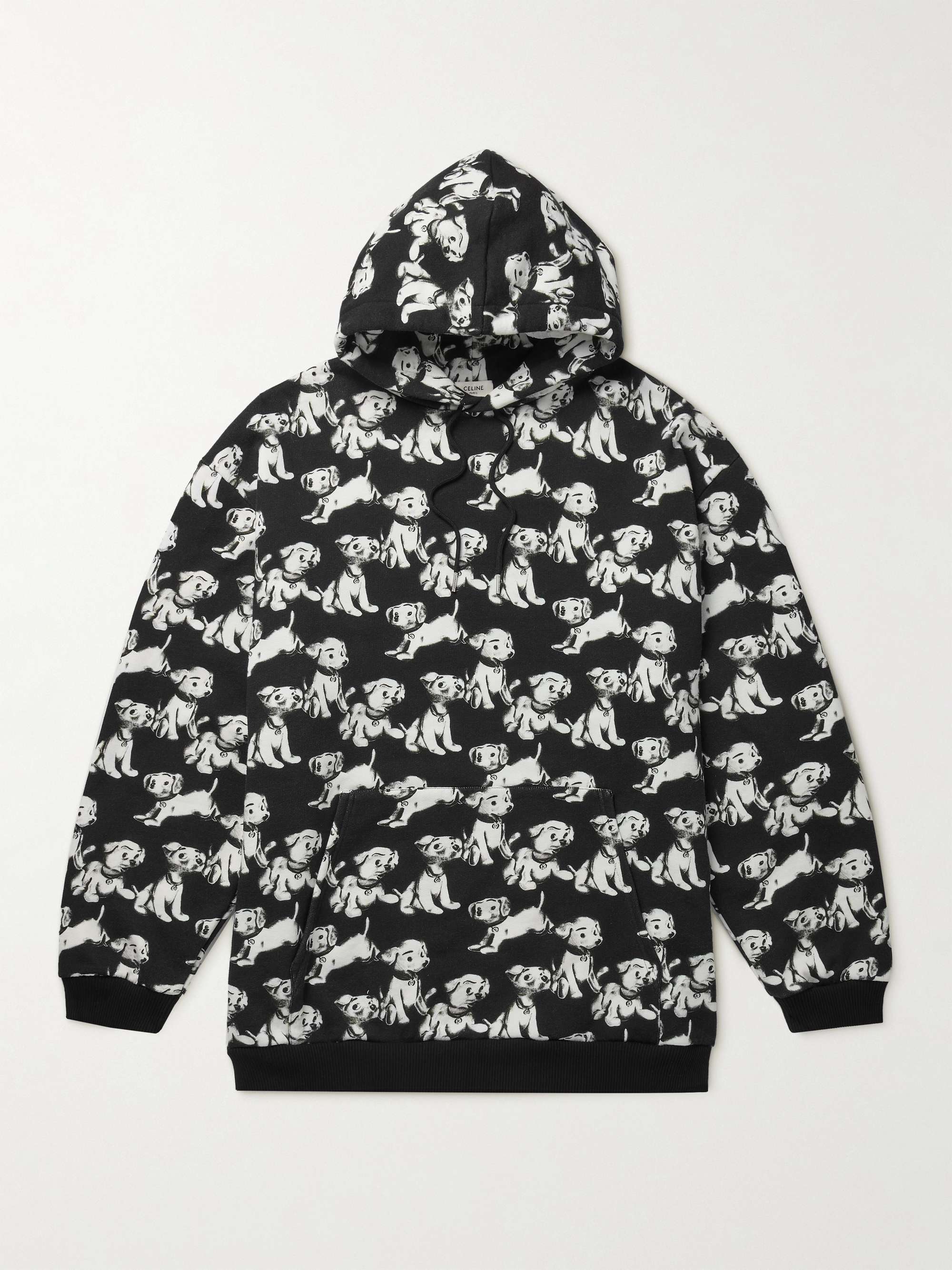 CELINE HOMME Printed Cotton-Jersey Hoodie for Men | MR PORTER