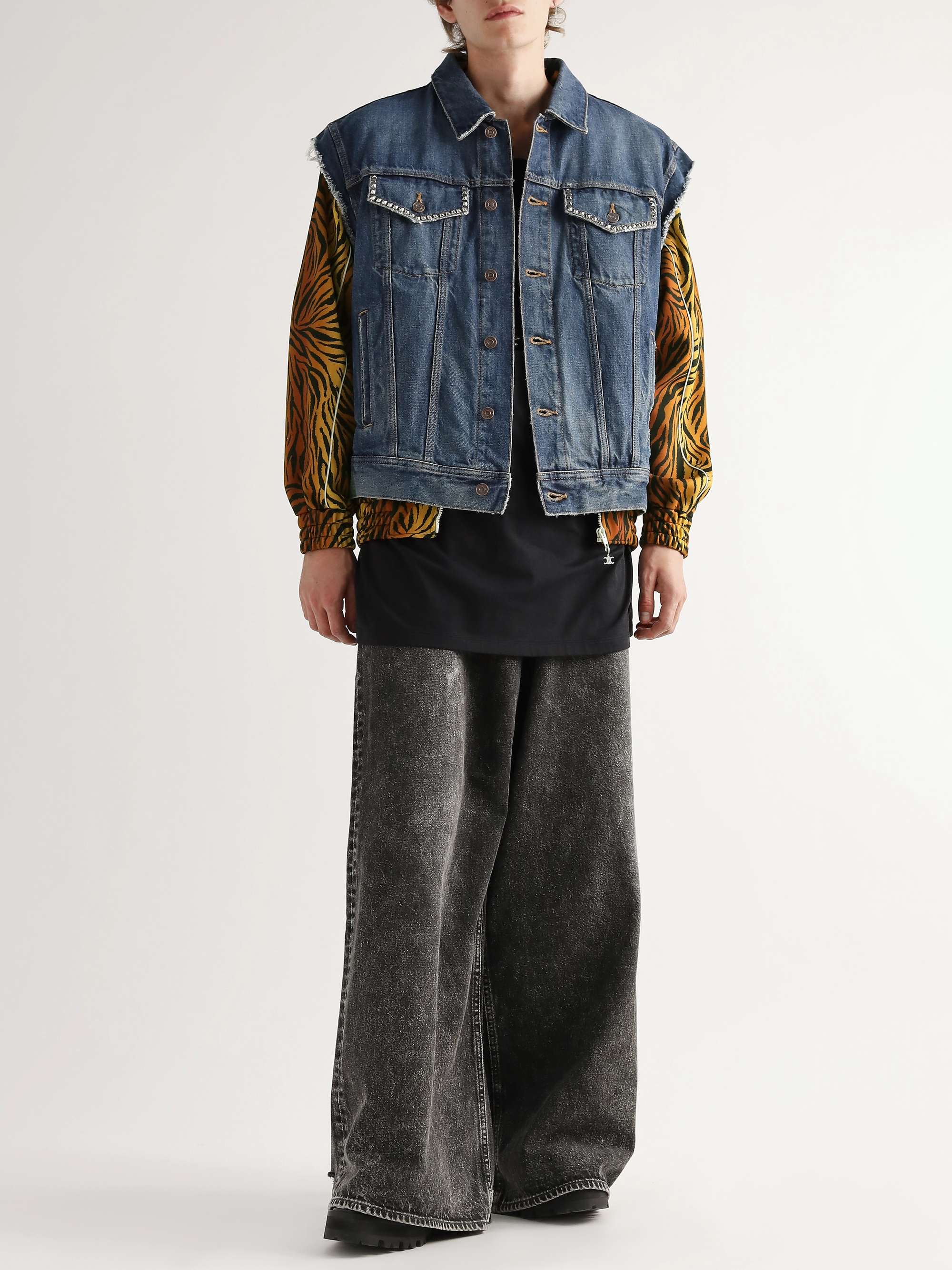 CELINE Tiger-Print Jersey Track Jacket