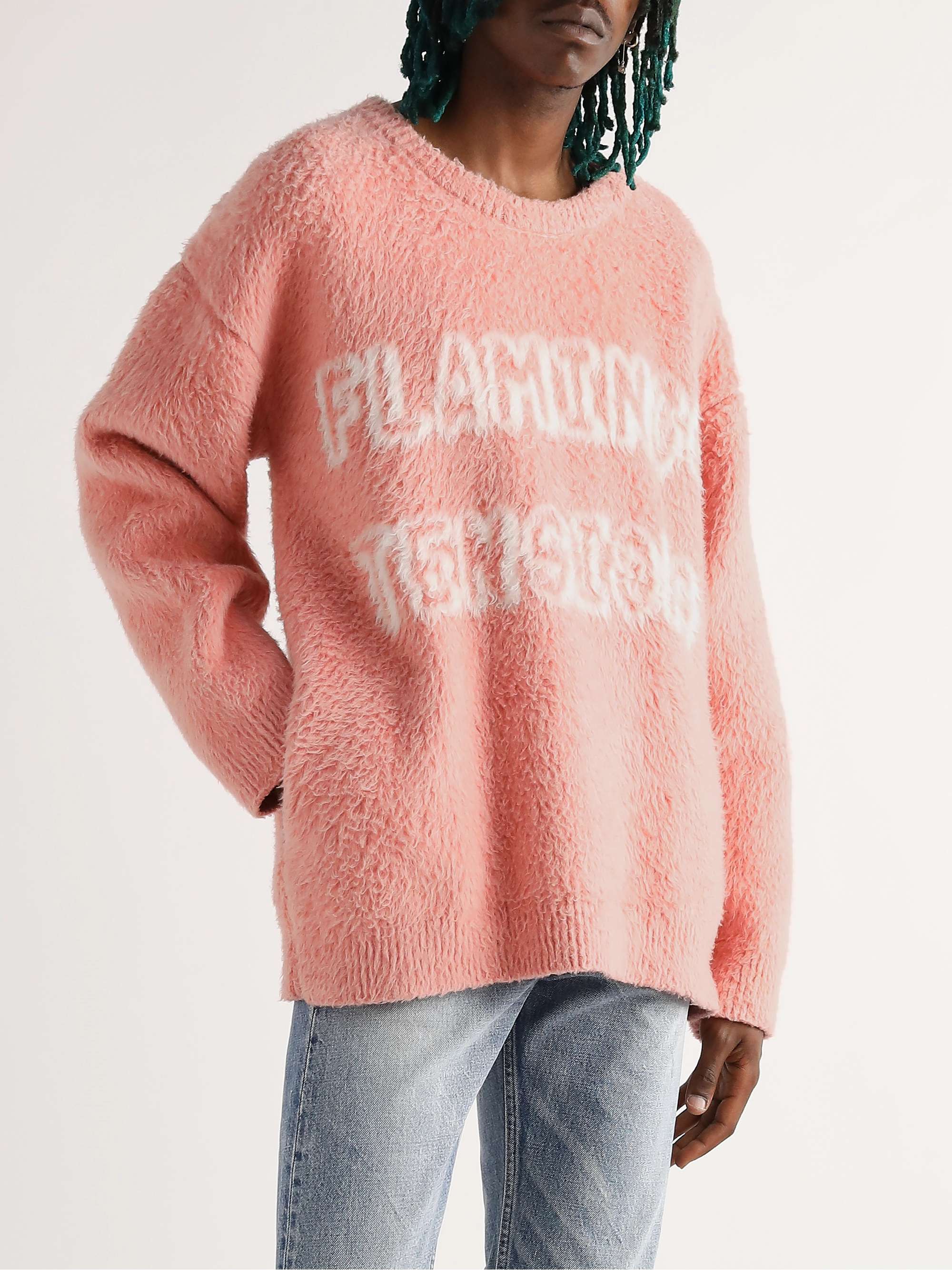 CELINE Brushed Cotton-Blend Jacquard Sweater