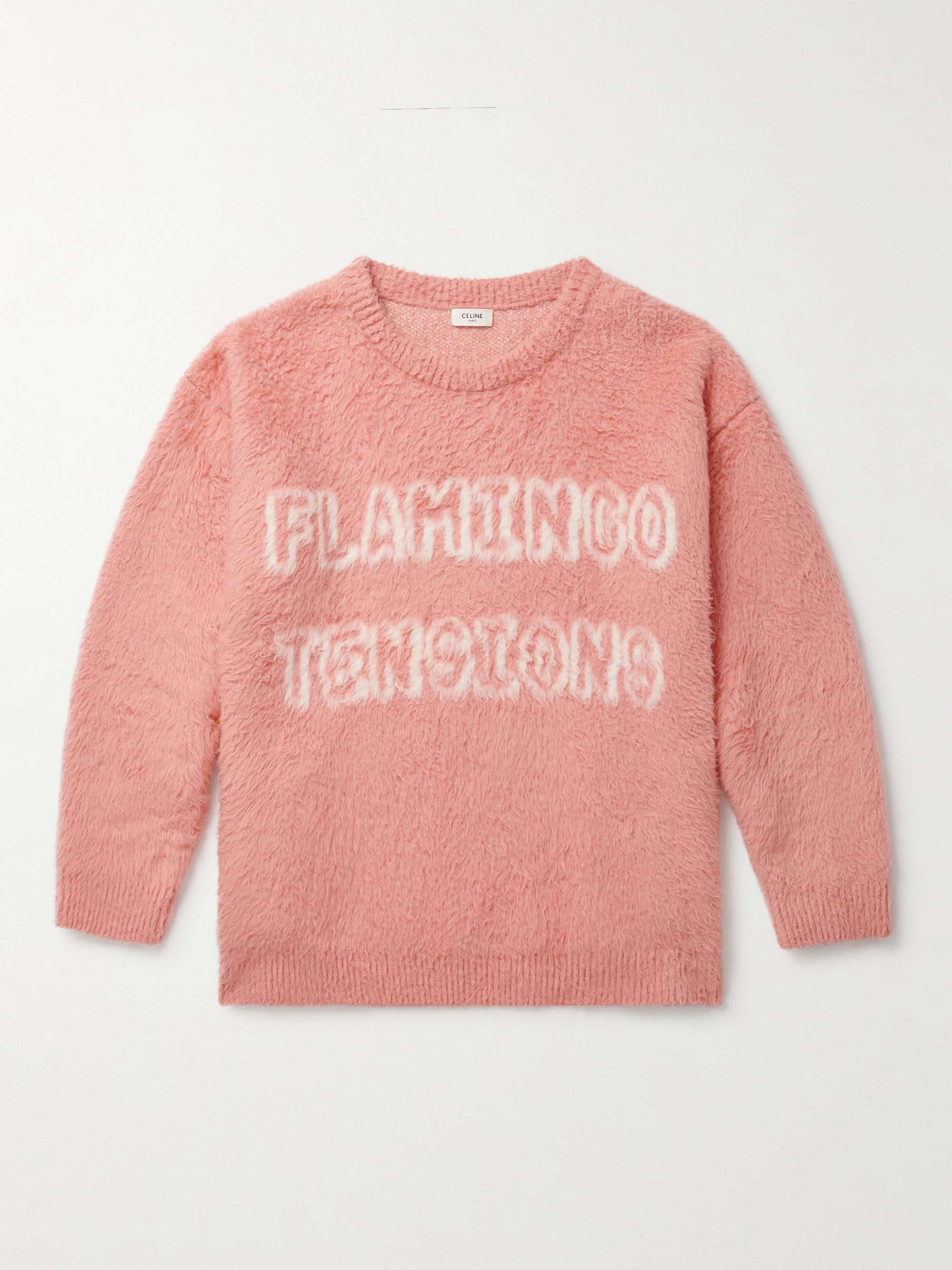 CELINE Brushed Cotton-Blend Jacquard Sweater