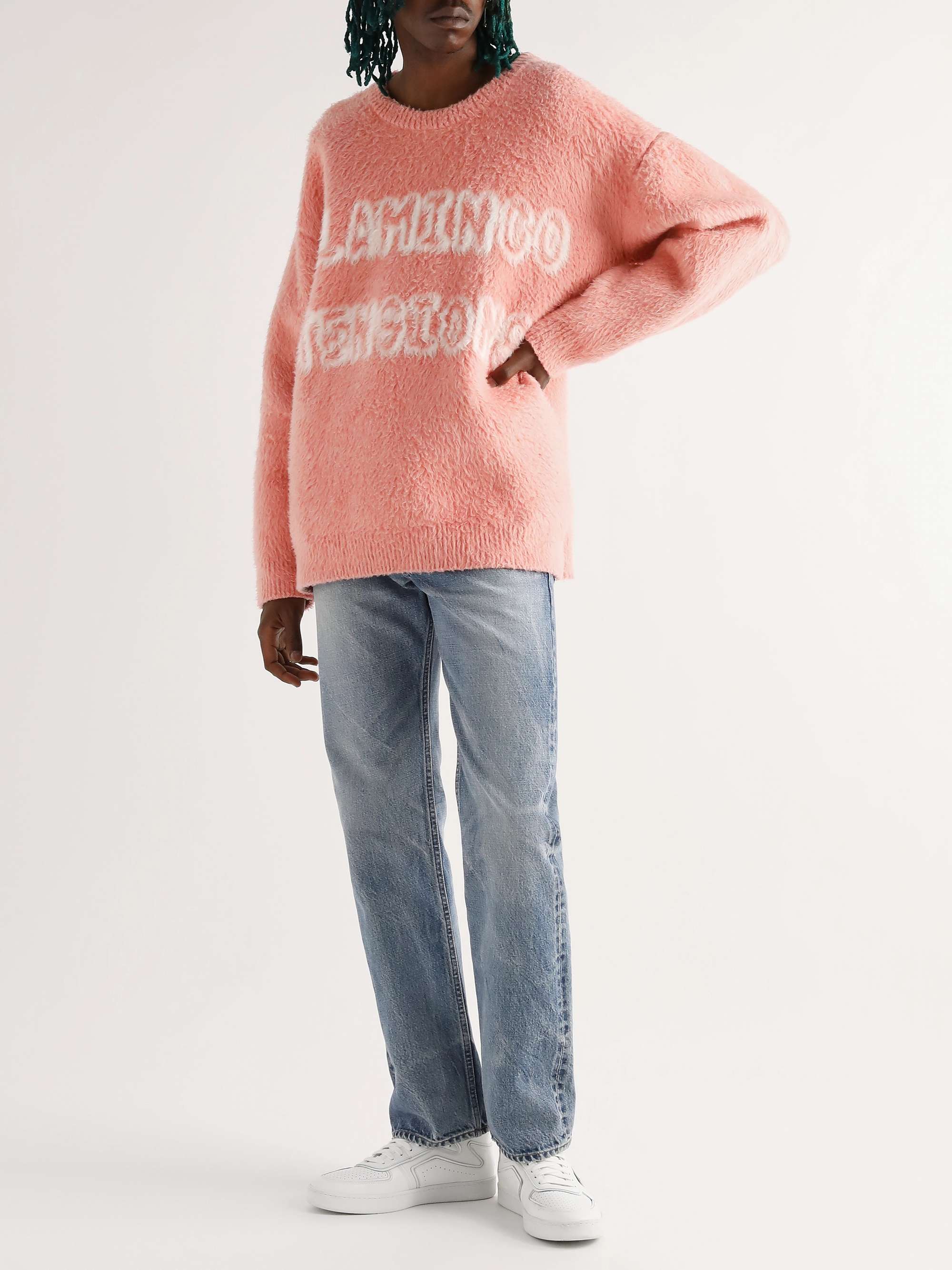 CELINE Brushed Cotton-Blend Jacquard Sweater