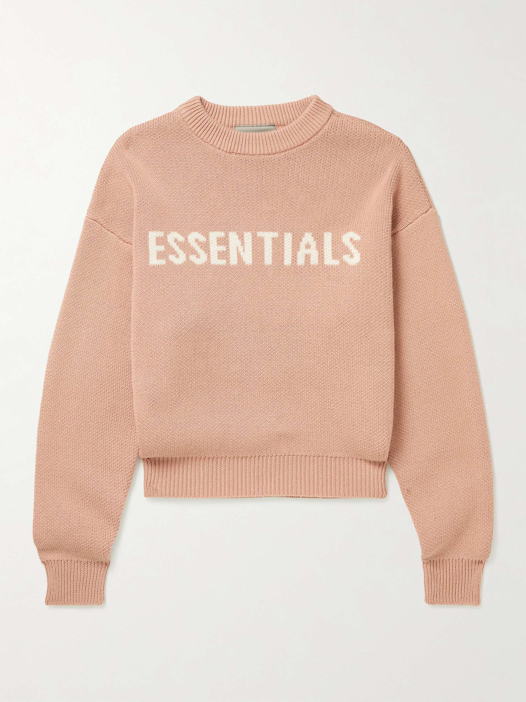 FEAR OF GOD ESSENTIALS KIDS Logo-Intarsia Cotton-Blend Sweater | MR PORTER