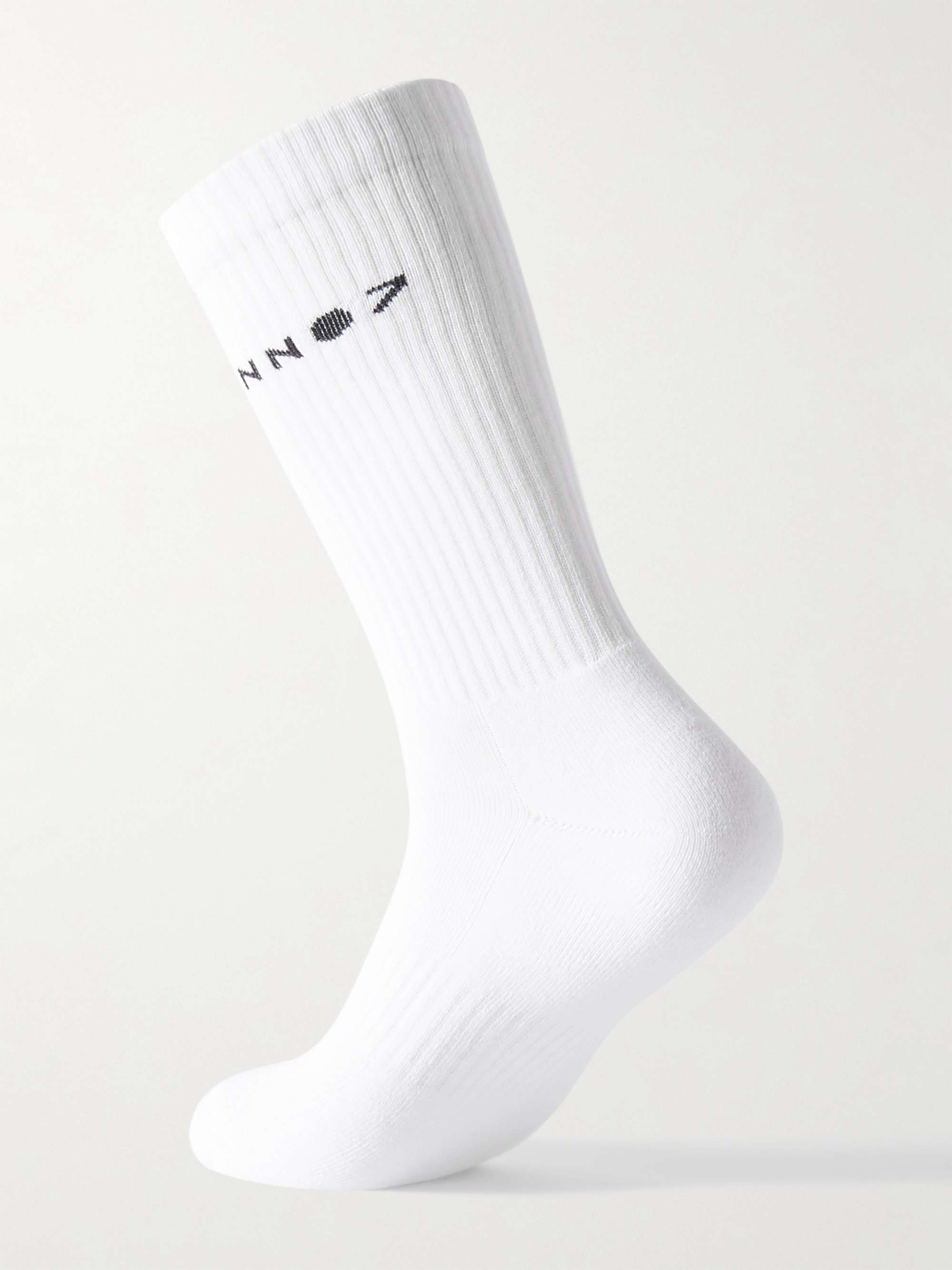 NN07 Three-Pack Logo-Jacquard Ribbed Cotton-Blend Socks