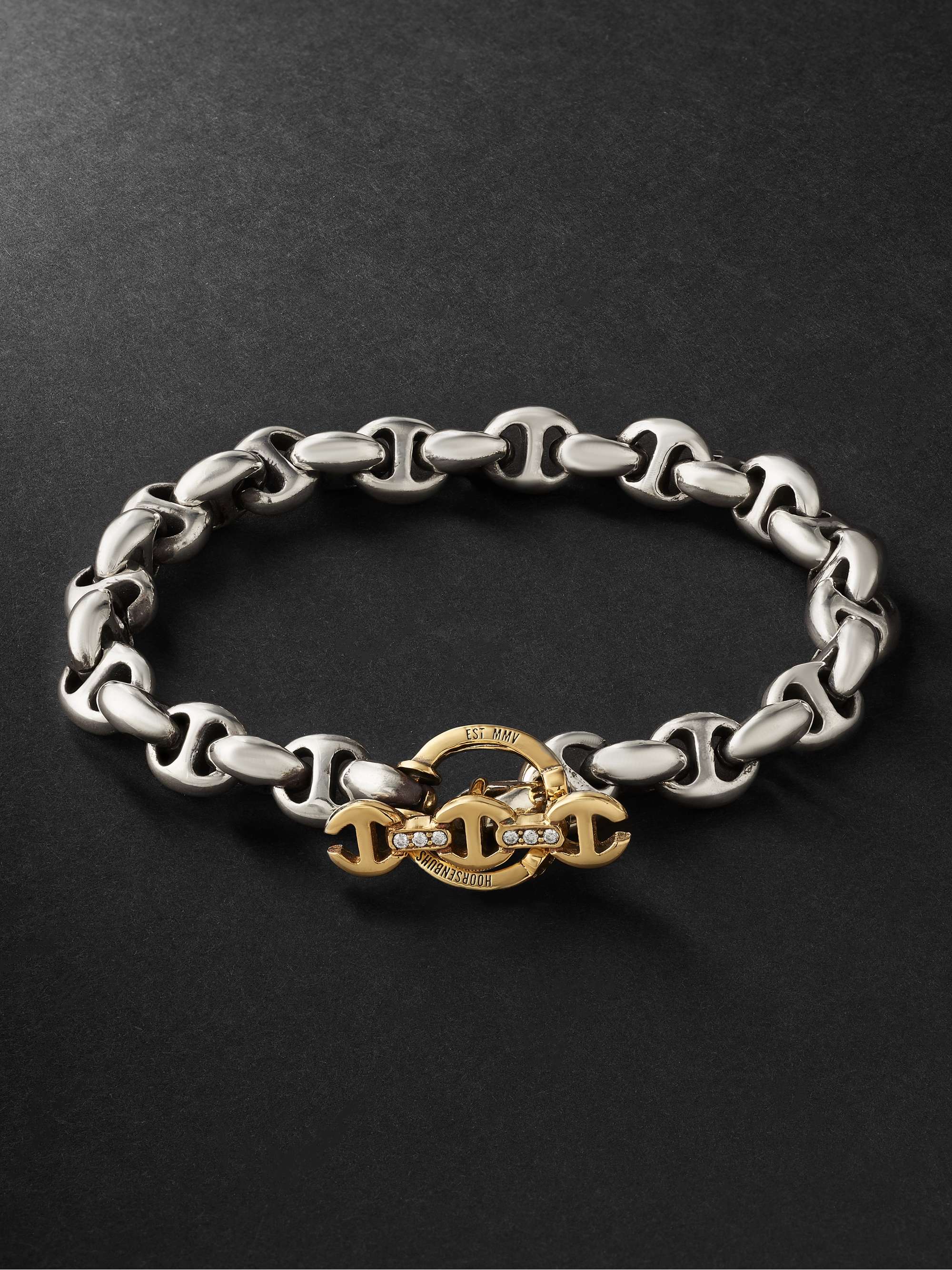 Silver, Gold and Diamond Bracelet