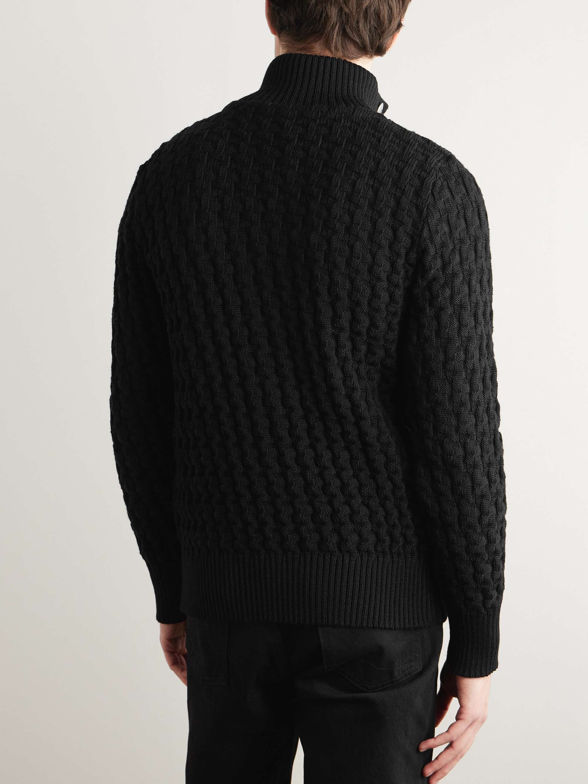 S.N.S. HERNING Stark Textured Virgin Wool Cardigan