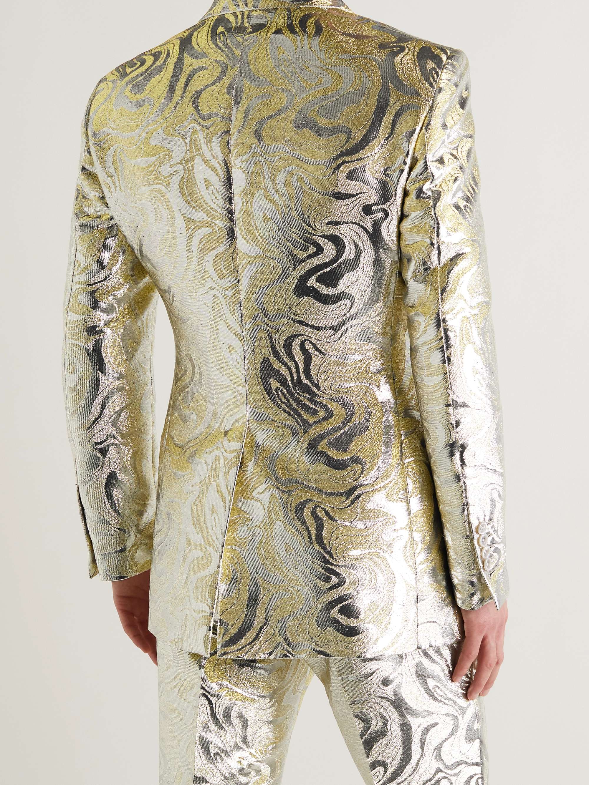 TOM FORD Spencer Slim-Fit Metallic Cotton-Blend Jacquard Tuxedo Jacket