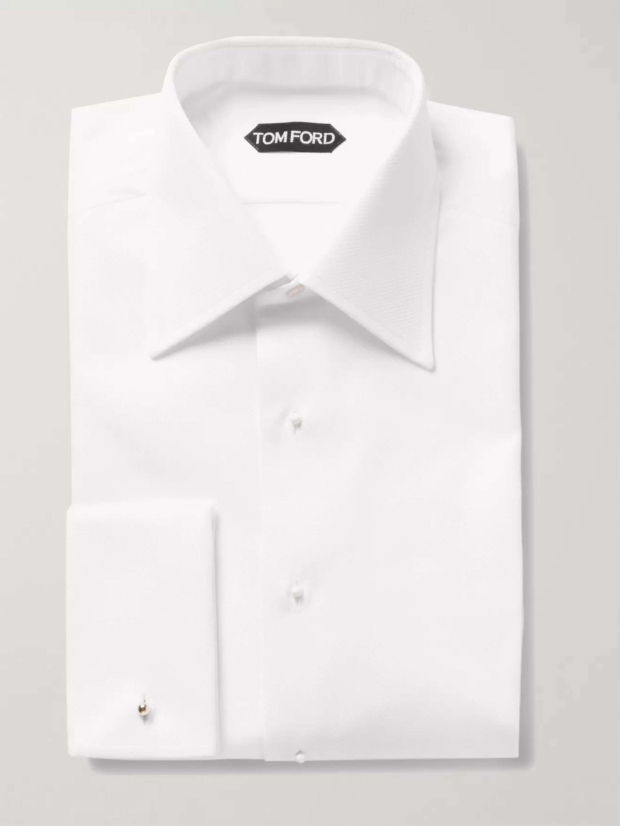 Contradiction Apt Main street TOM FORD White Slim-Fit Bib-Front Double-Cuff Cotton Tuxedo Shirt | MR  PORTER