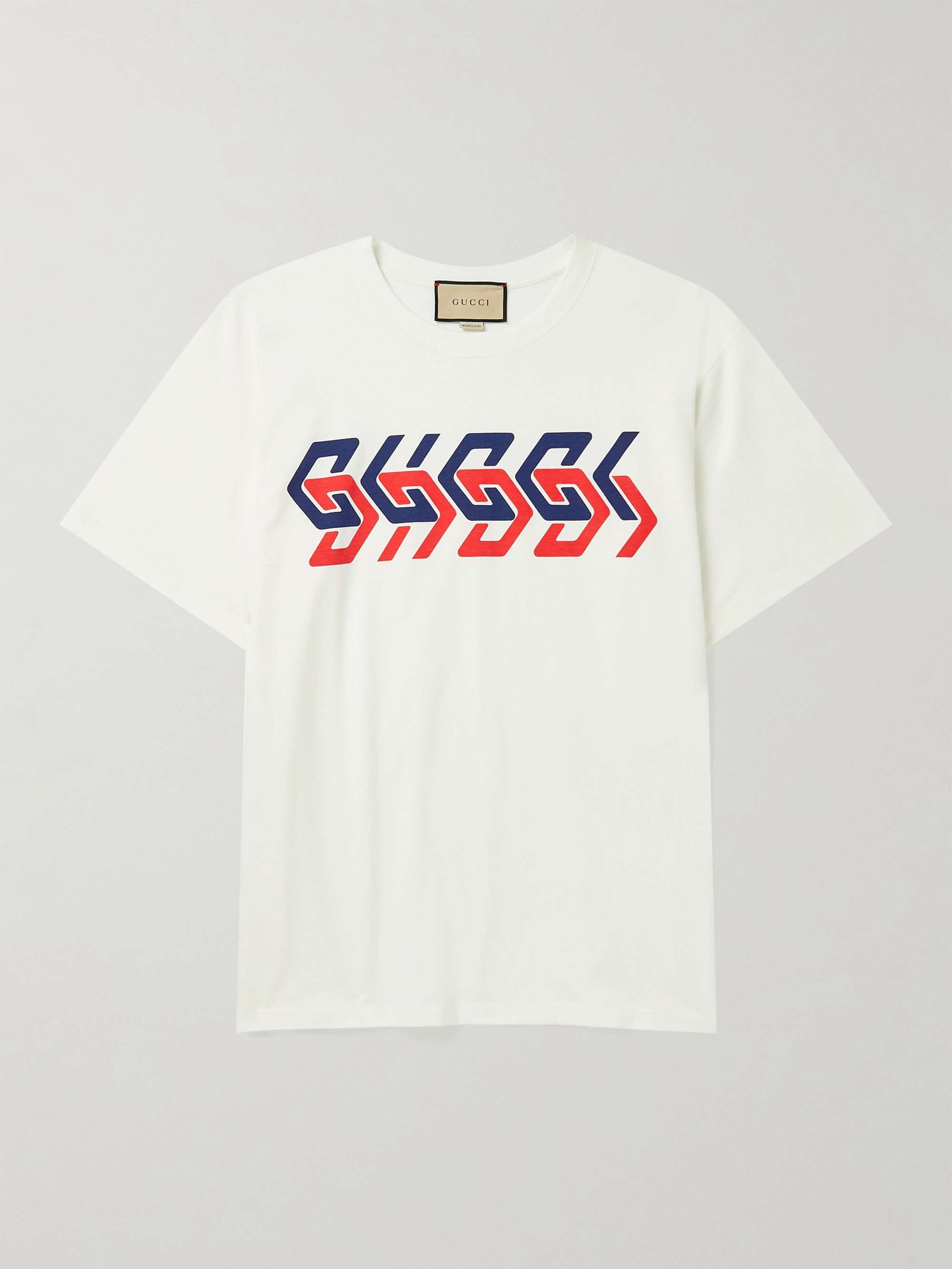 Gucci - logo-print Cotton-jersey T-Shirt - Mens - White Multi