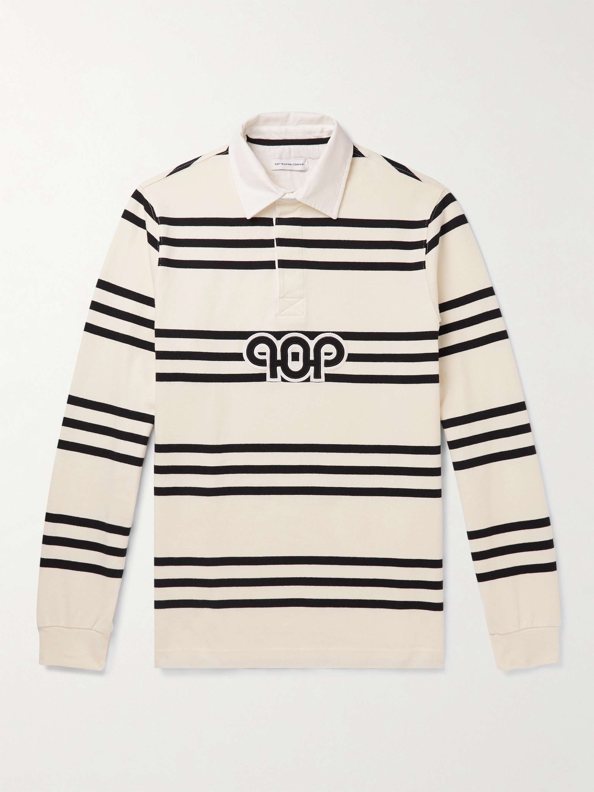 buitenspiegel schild domesticeren POP TRADING COMPANY Pub Logo-Appliquéd Striped Cotton-Jersey Rugby Polo  Shirt for Men | MR PORTER
