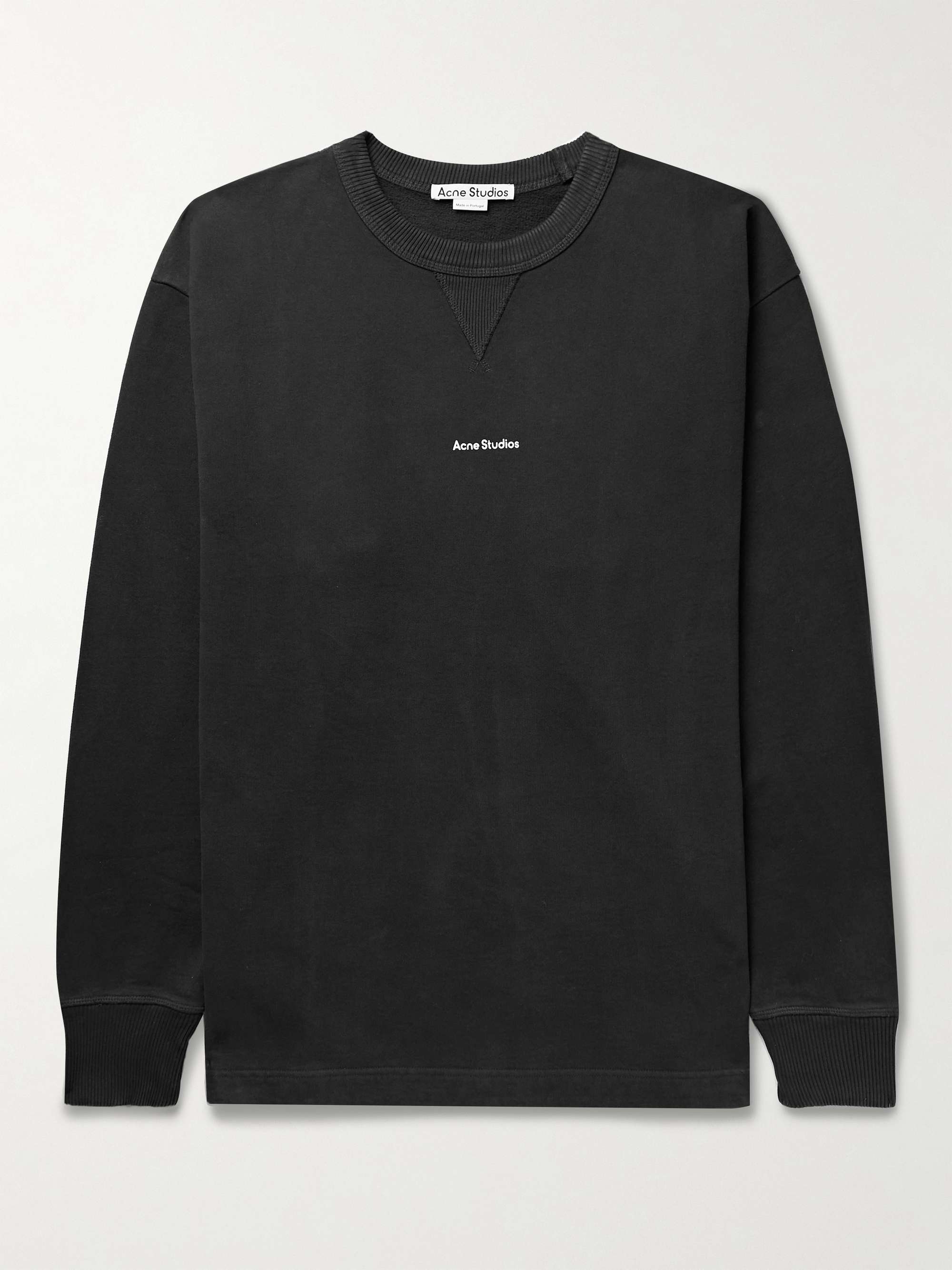 Logo Print Cotton Sweatshirt in Black - Men