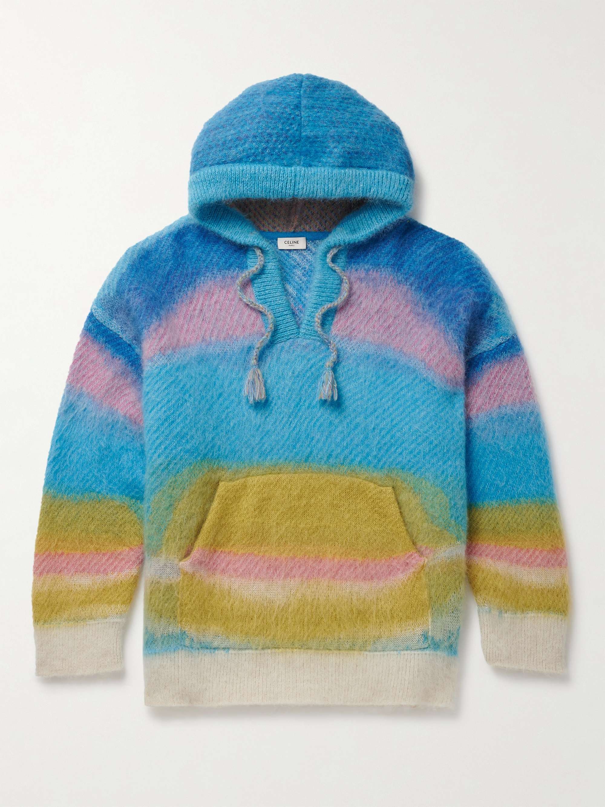 CELINE Brushed Jacquard-Knit Hoodie