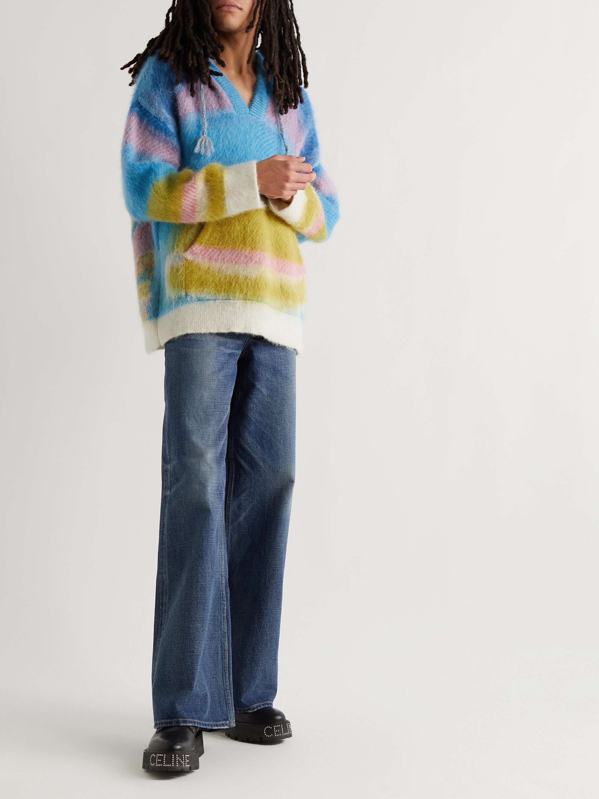 CELINE Brushed Jacquard-Knit Hoodie