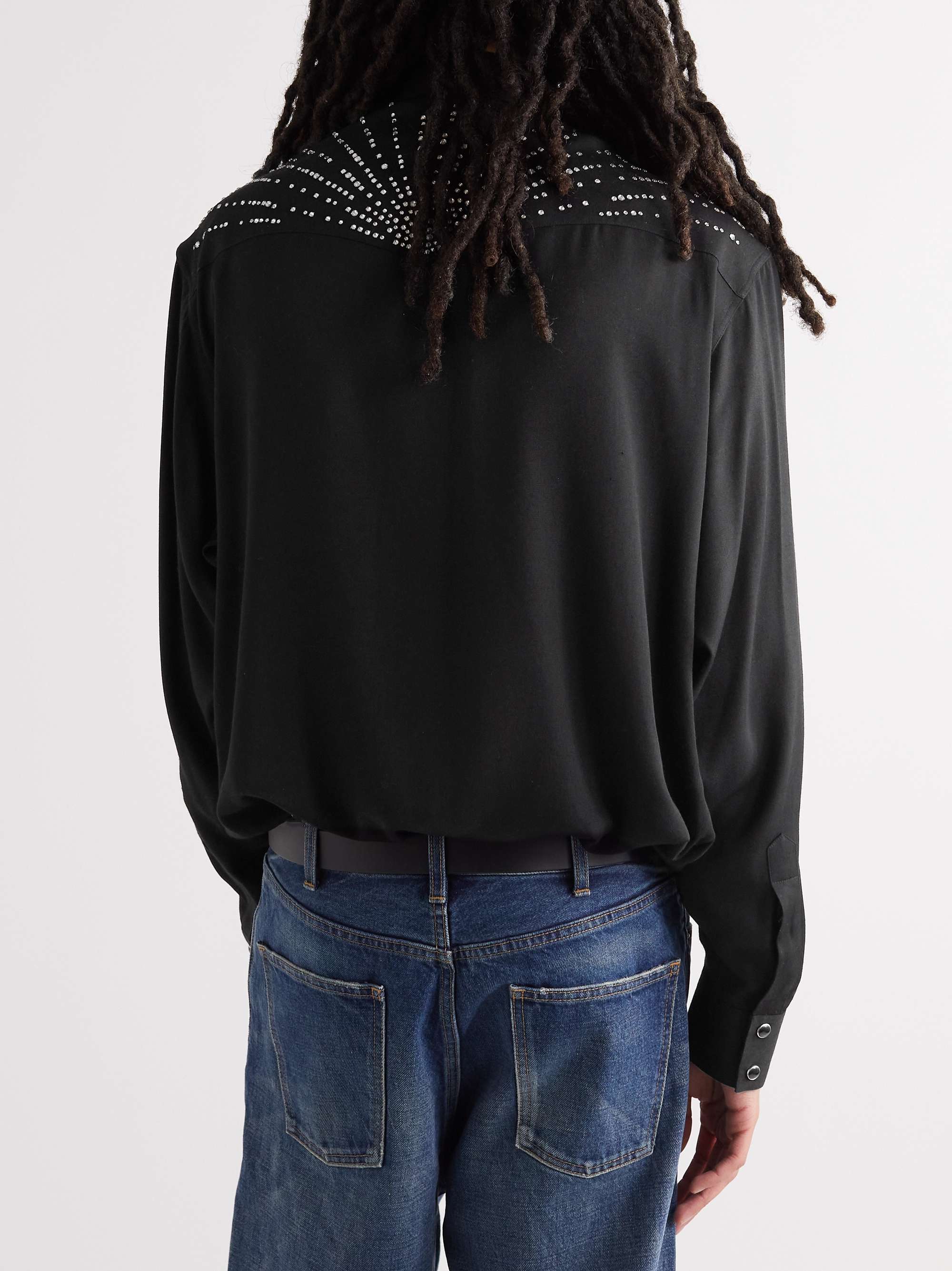 CELINE Crystal-Embellished Twill Shirt
